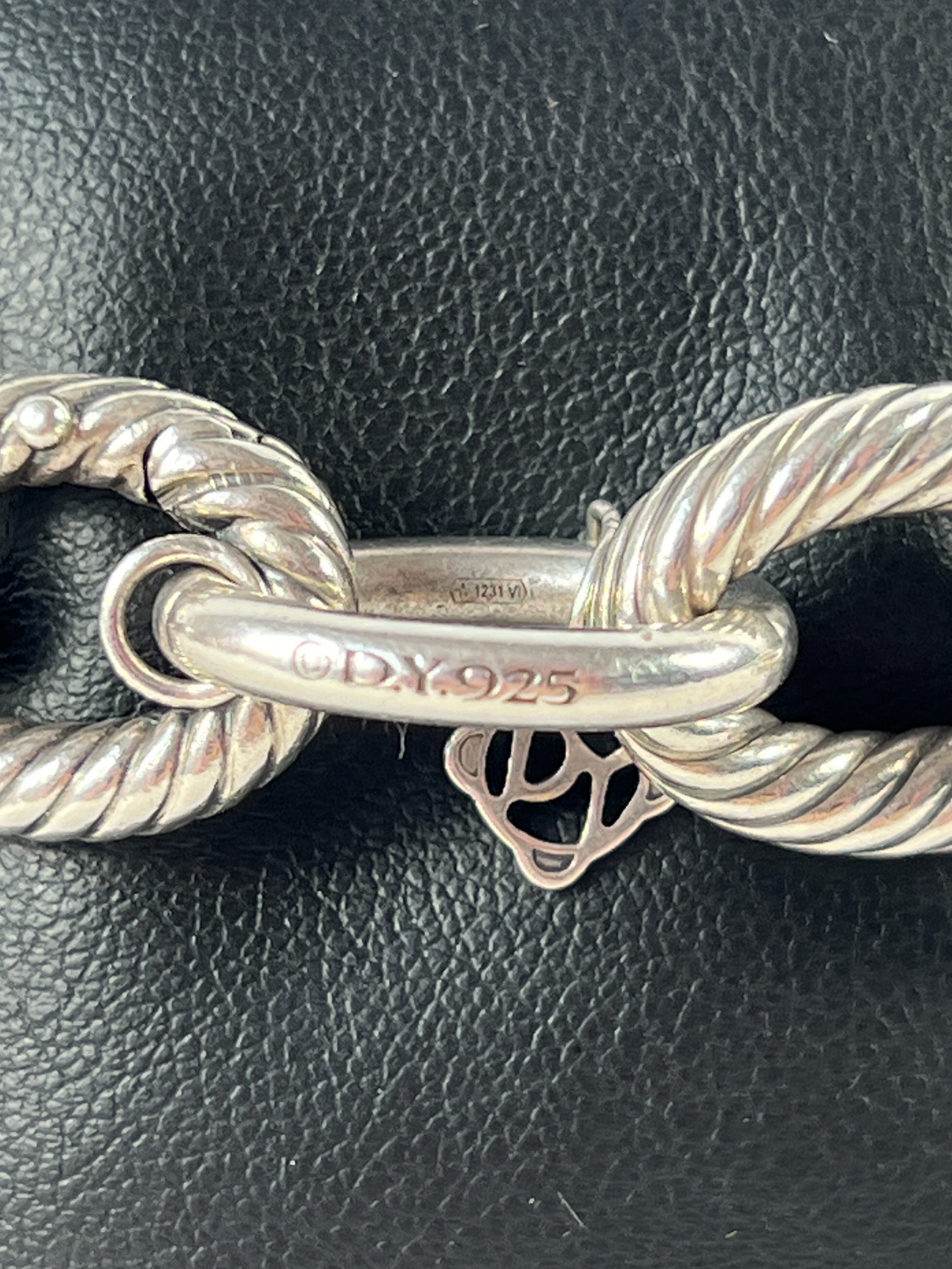 David Yurman sterling silver & gold oval link xl 17mm bracelet