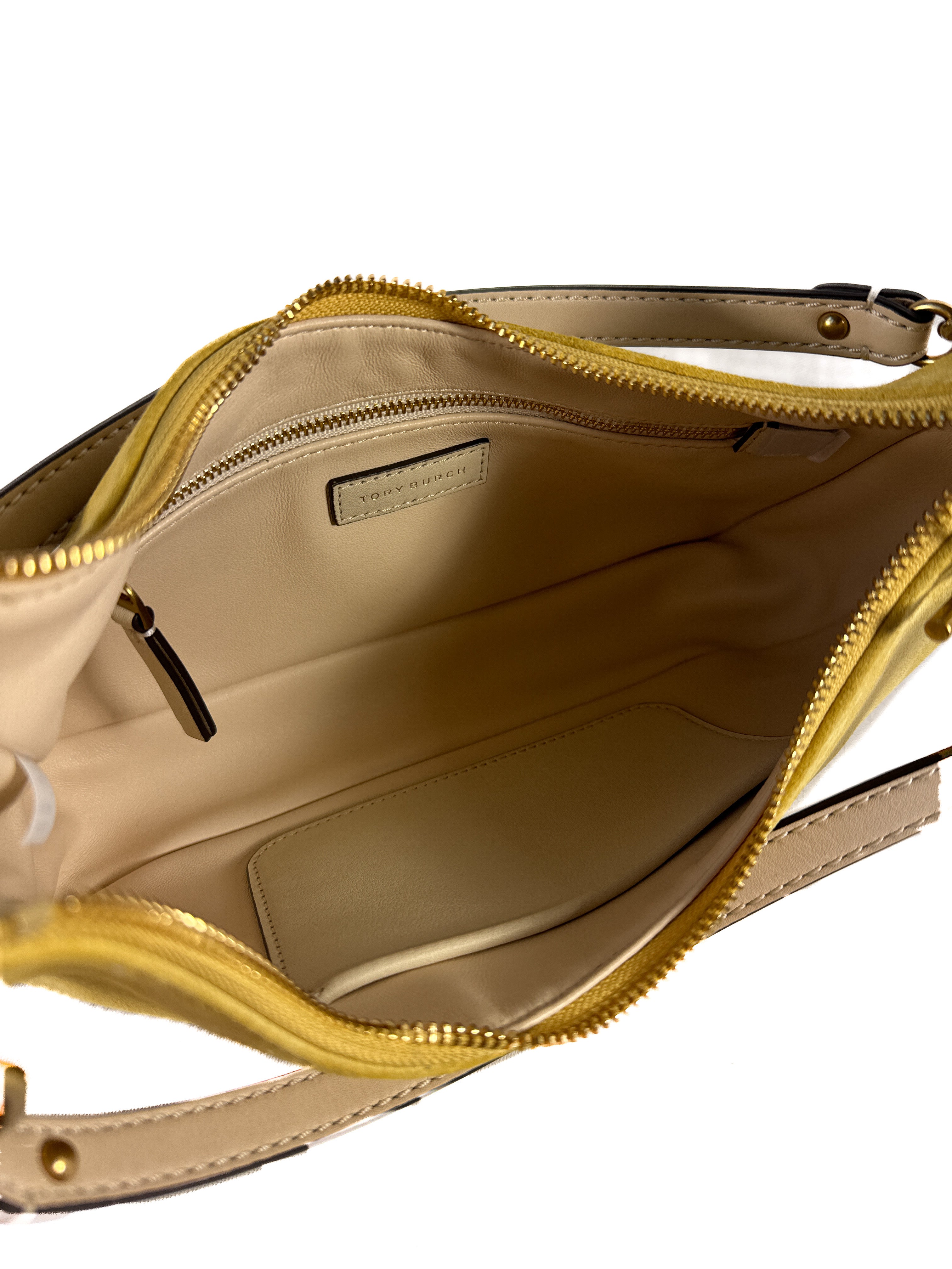 Tory Burch yellow suede 151 mercer bag