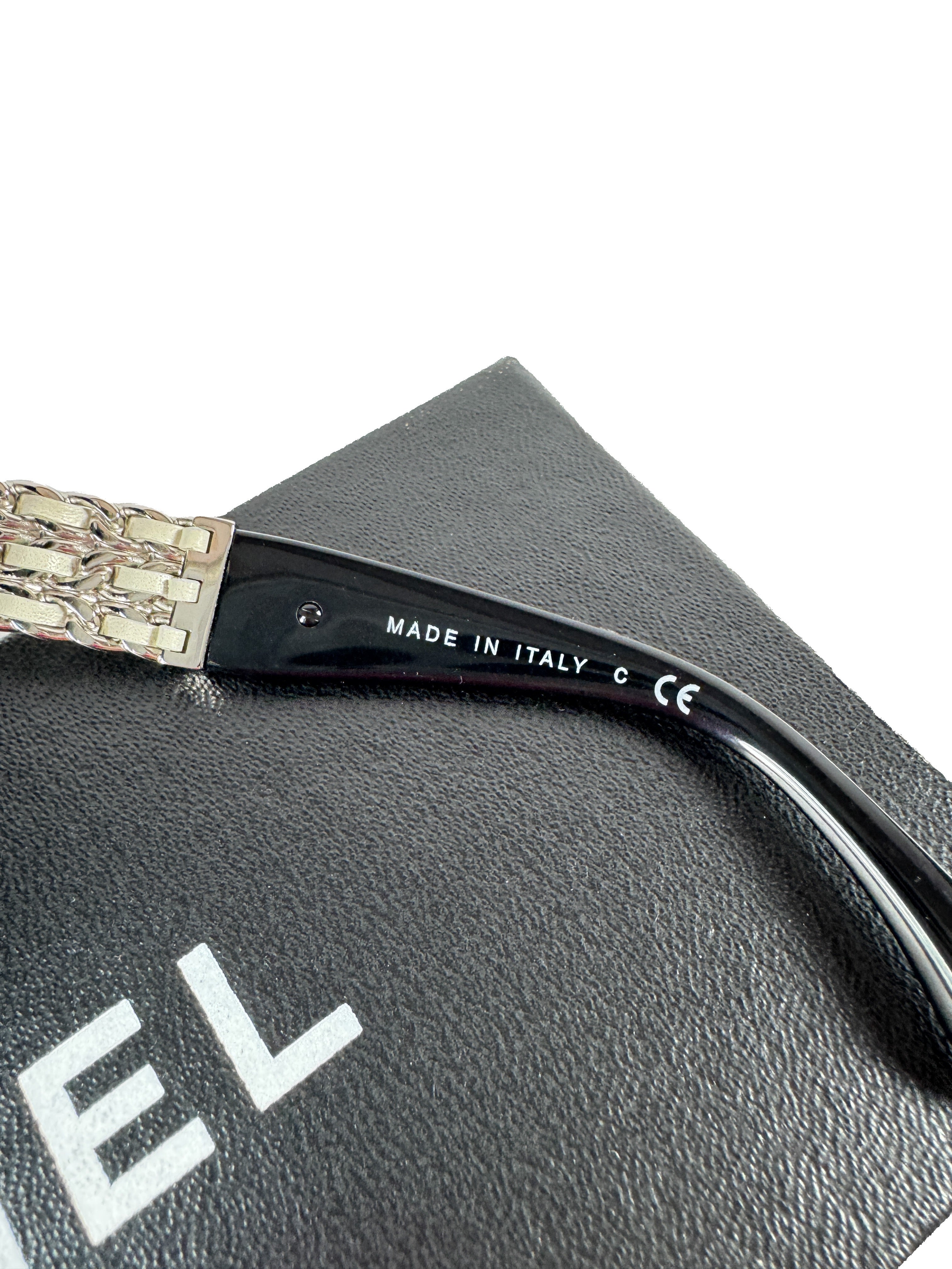 Chanel acetate lambskin chain sunglasses black 70890