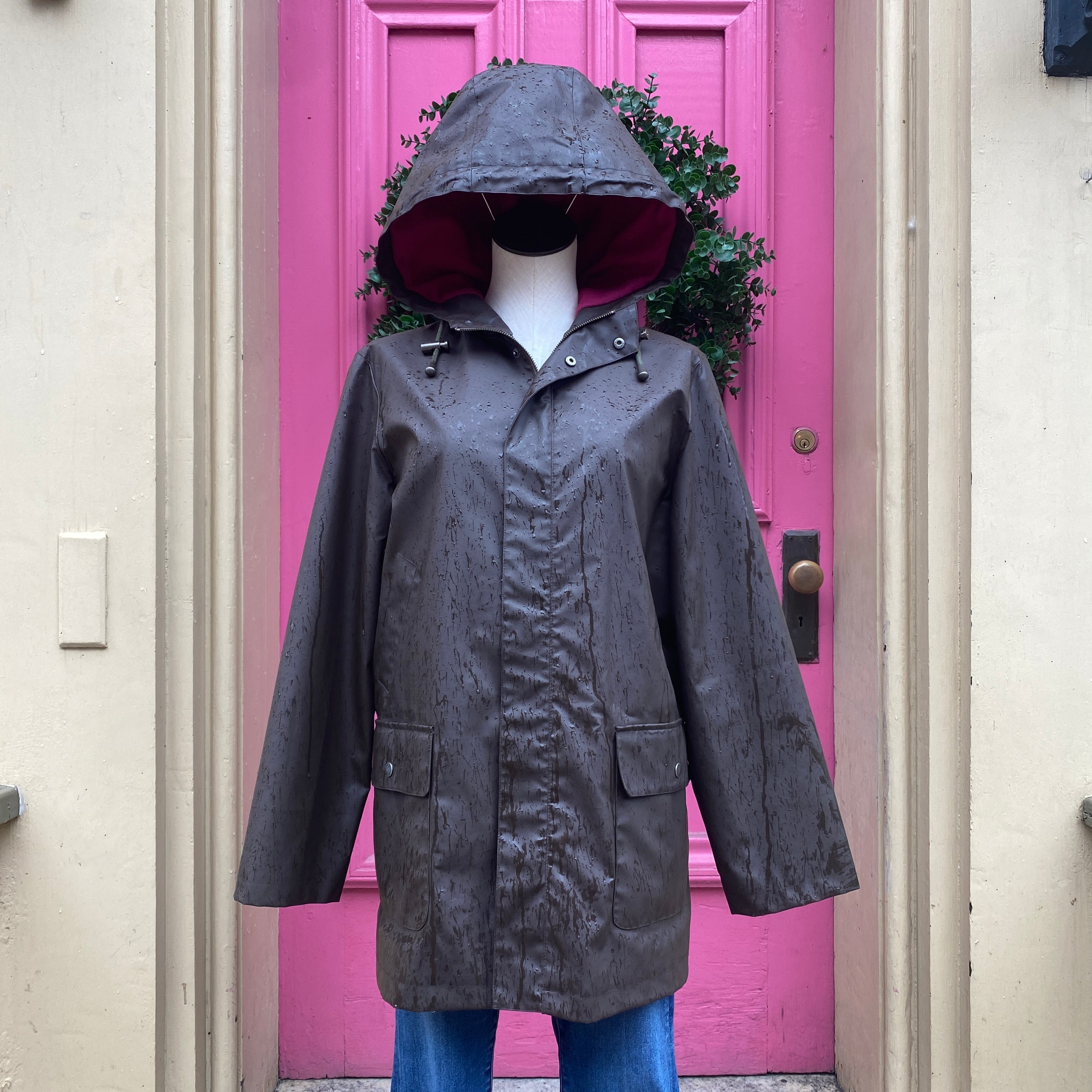 Boden brown lined rain jacket size 14