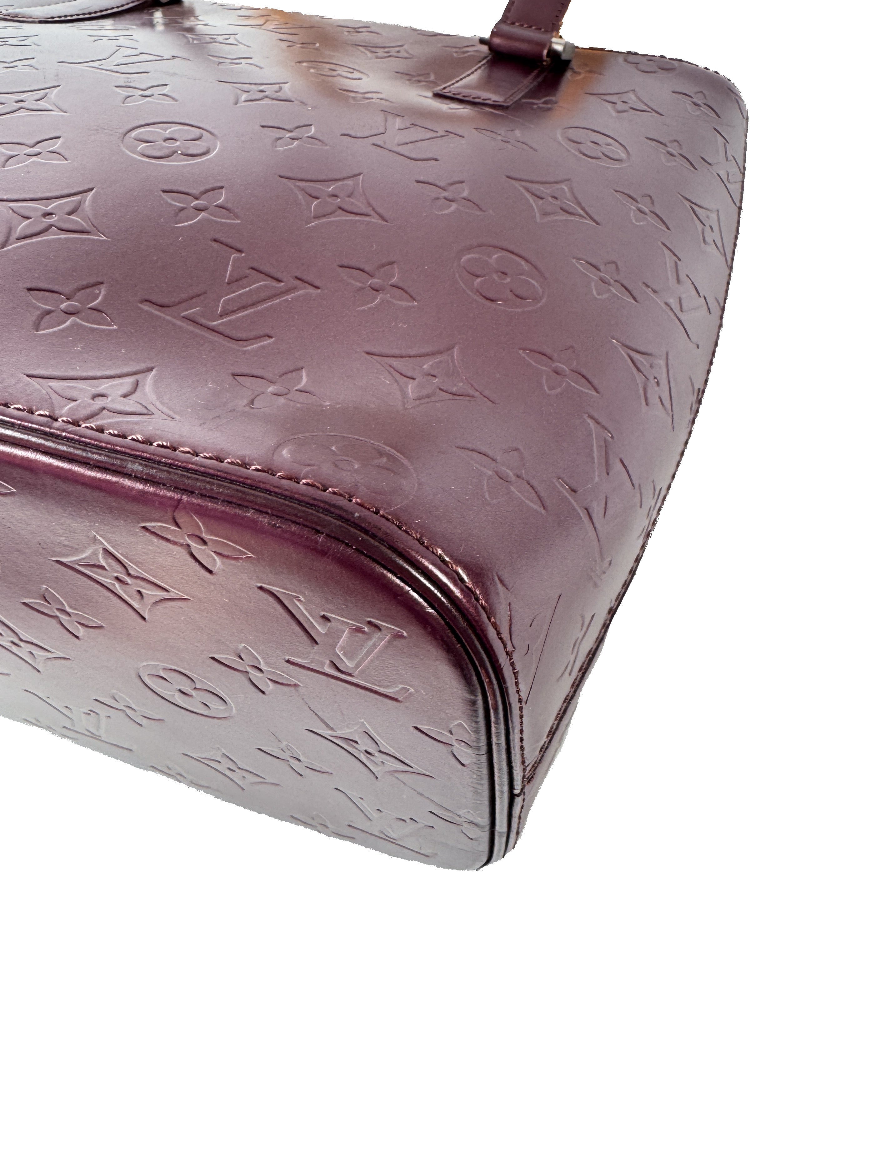 Louis Vuitton purple matte vernis Stockton tote CA0023