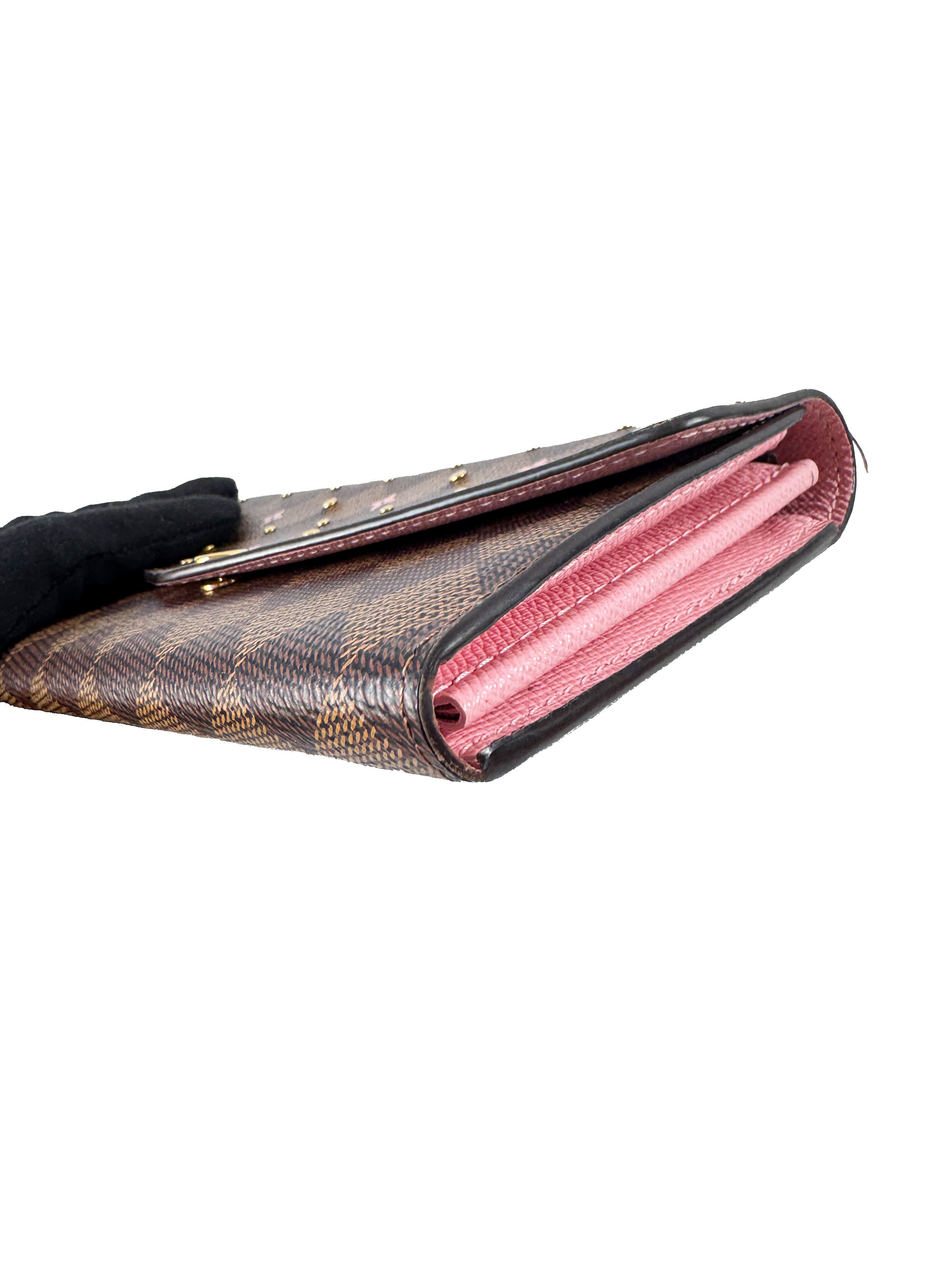 Louis Vuitton damier ebene studded Sarah wallet (NFC)