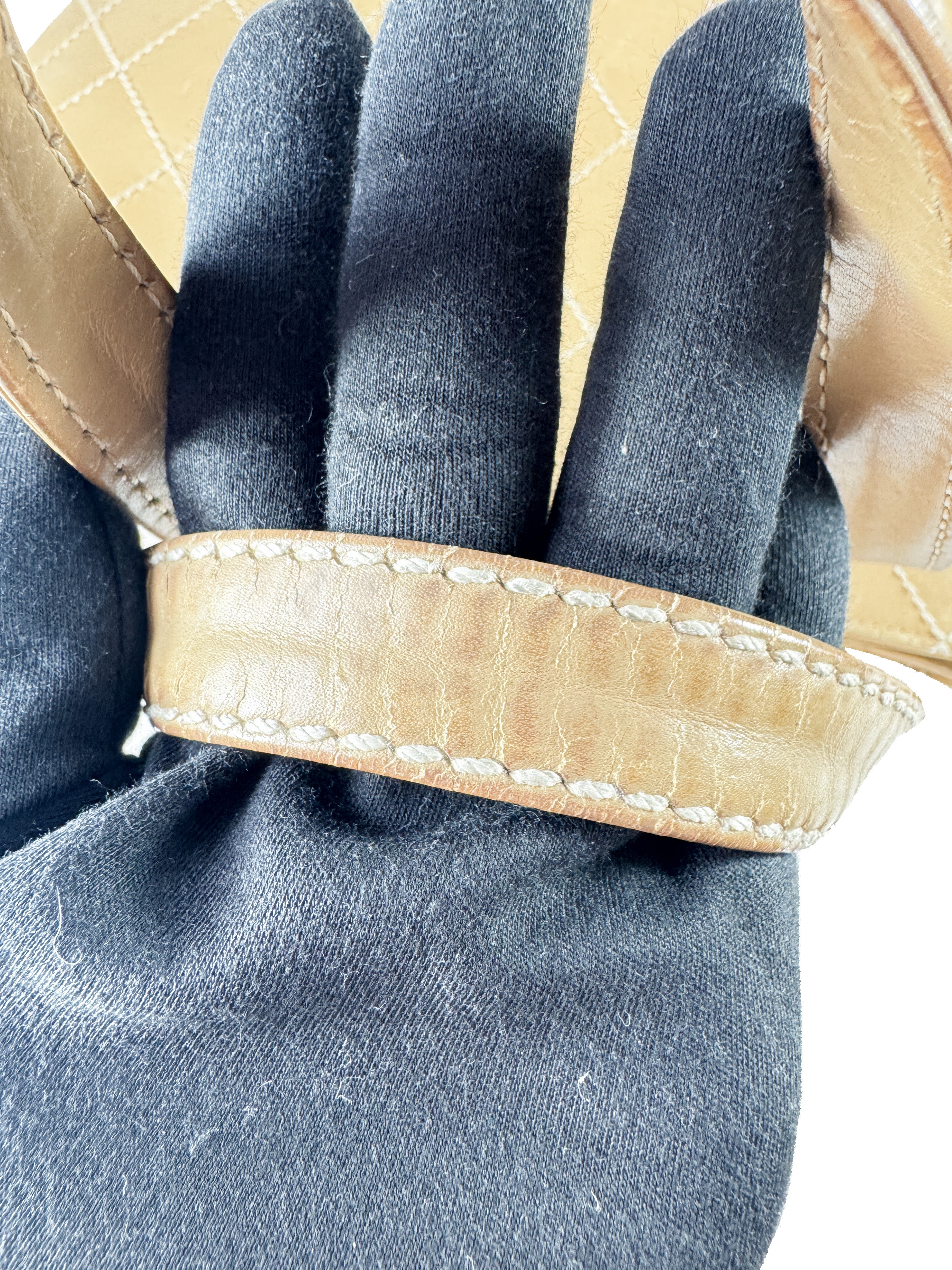 Chanel brown leather wild stitch Surpique Tote Beige 7531480