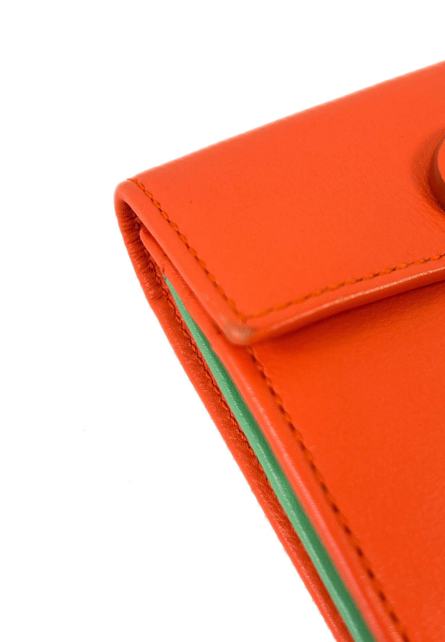 Ralph Lauren Ricky orange leather card zip wallet