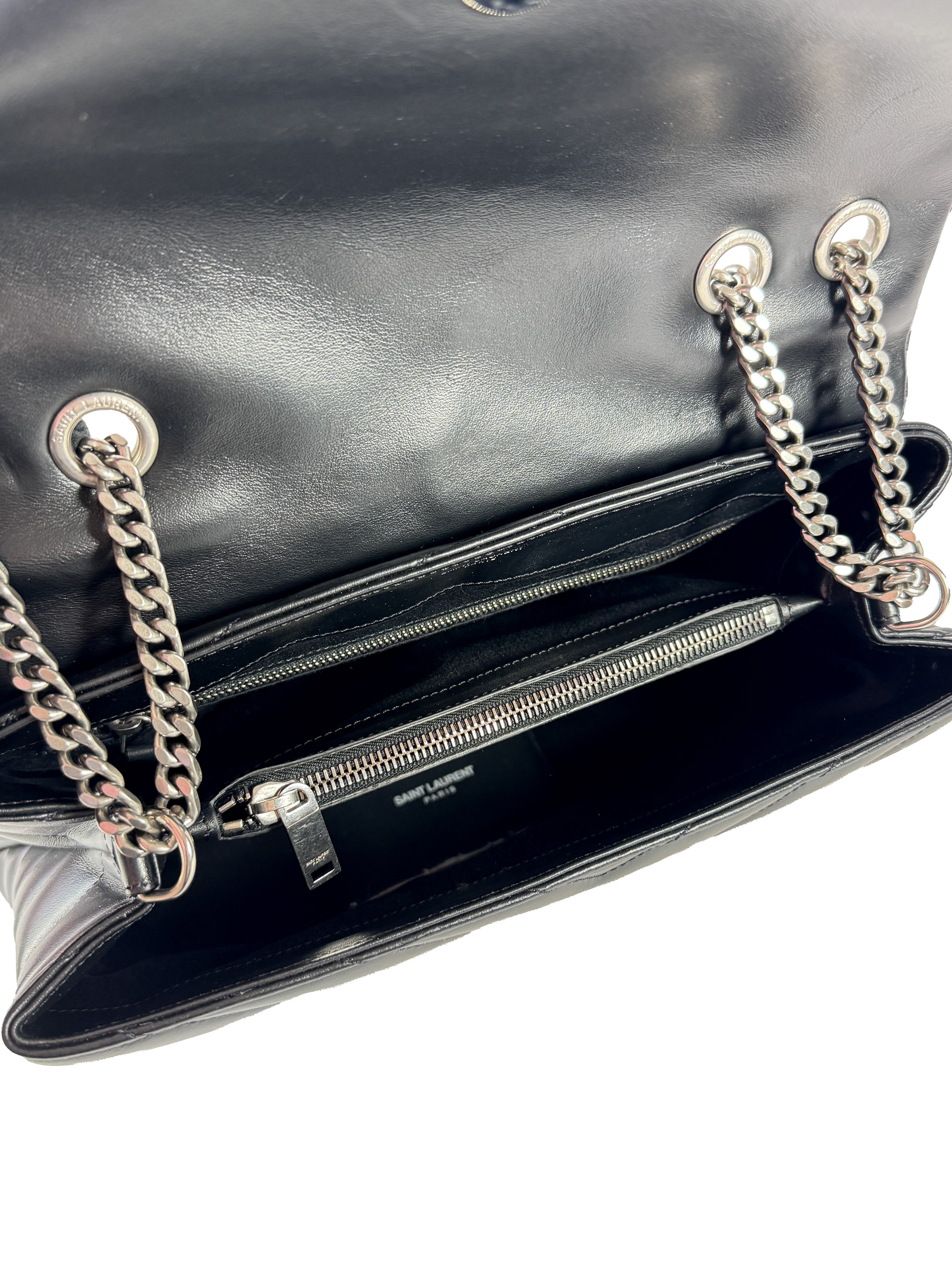 Saint Laurent Medium LouLou Black Matelasse Shoulder Bag AIM374946-0721