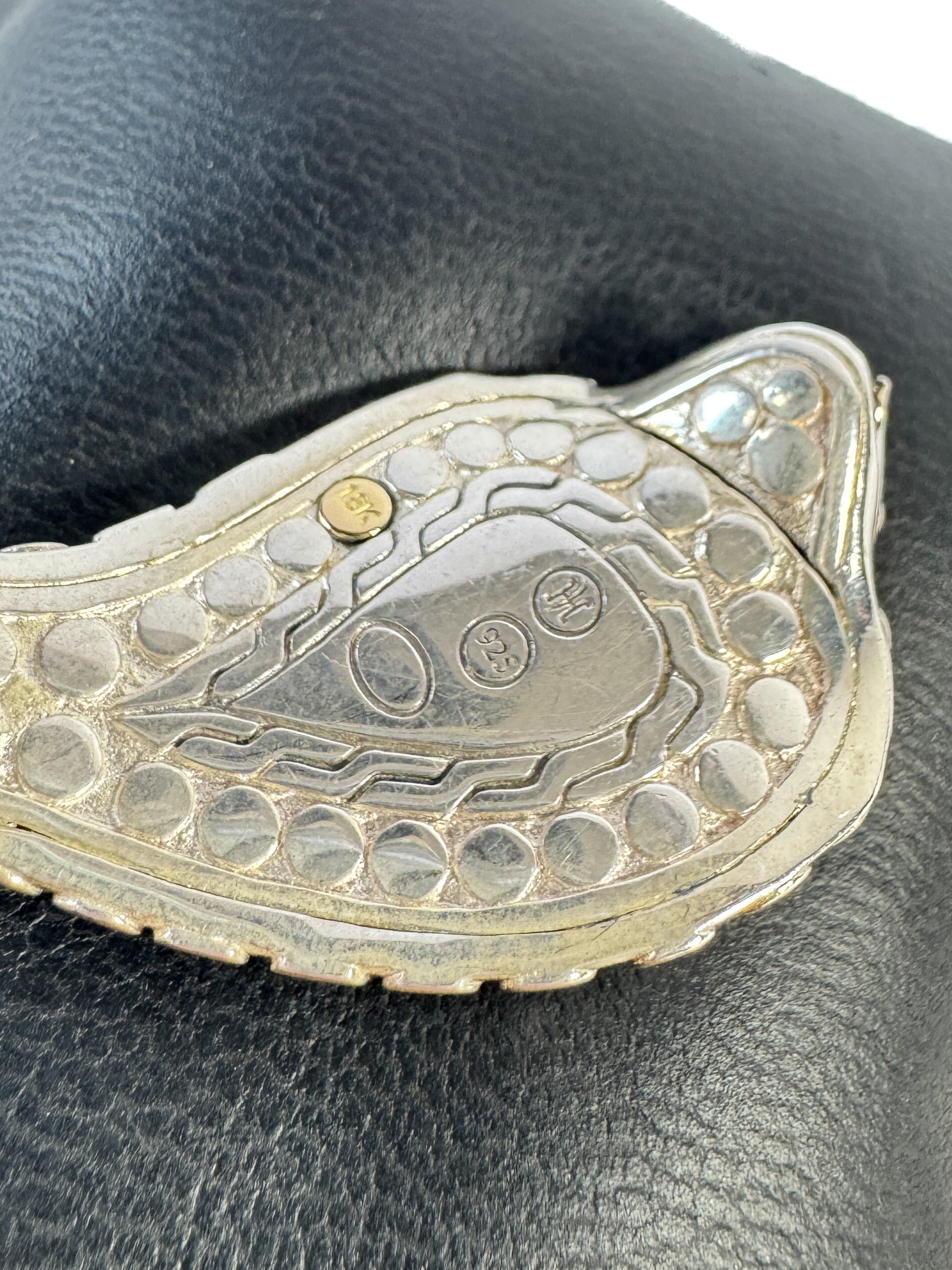 John Hardy sterling silver, yellow gold Viper cuff bracelet