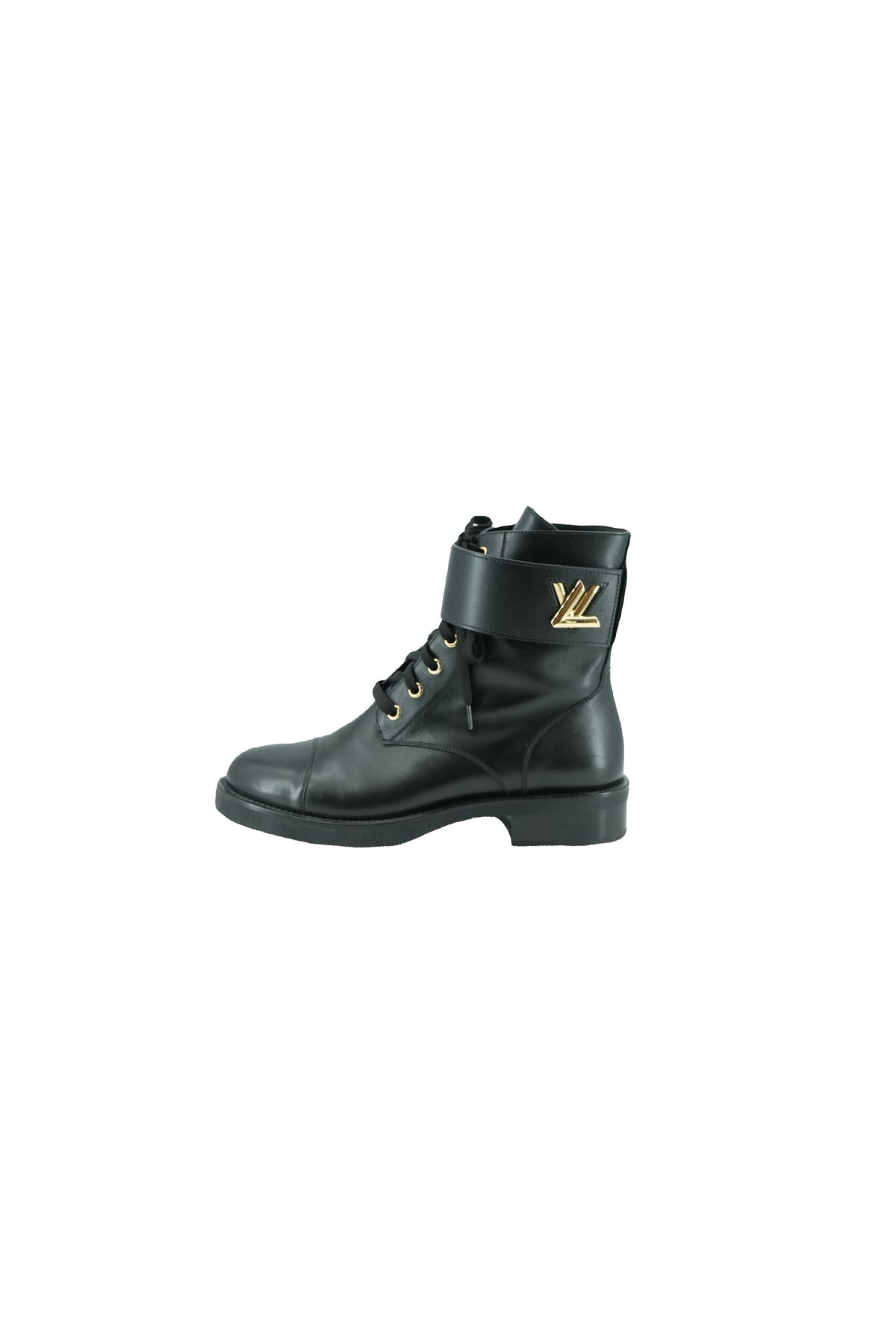 Louis Vuitton black leather wonderland ranger boots size 38.5 (8.5)