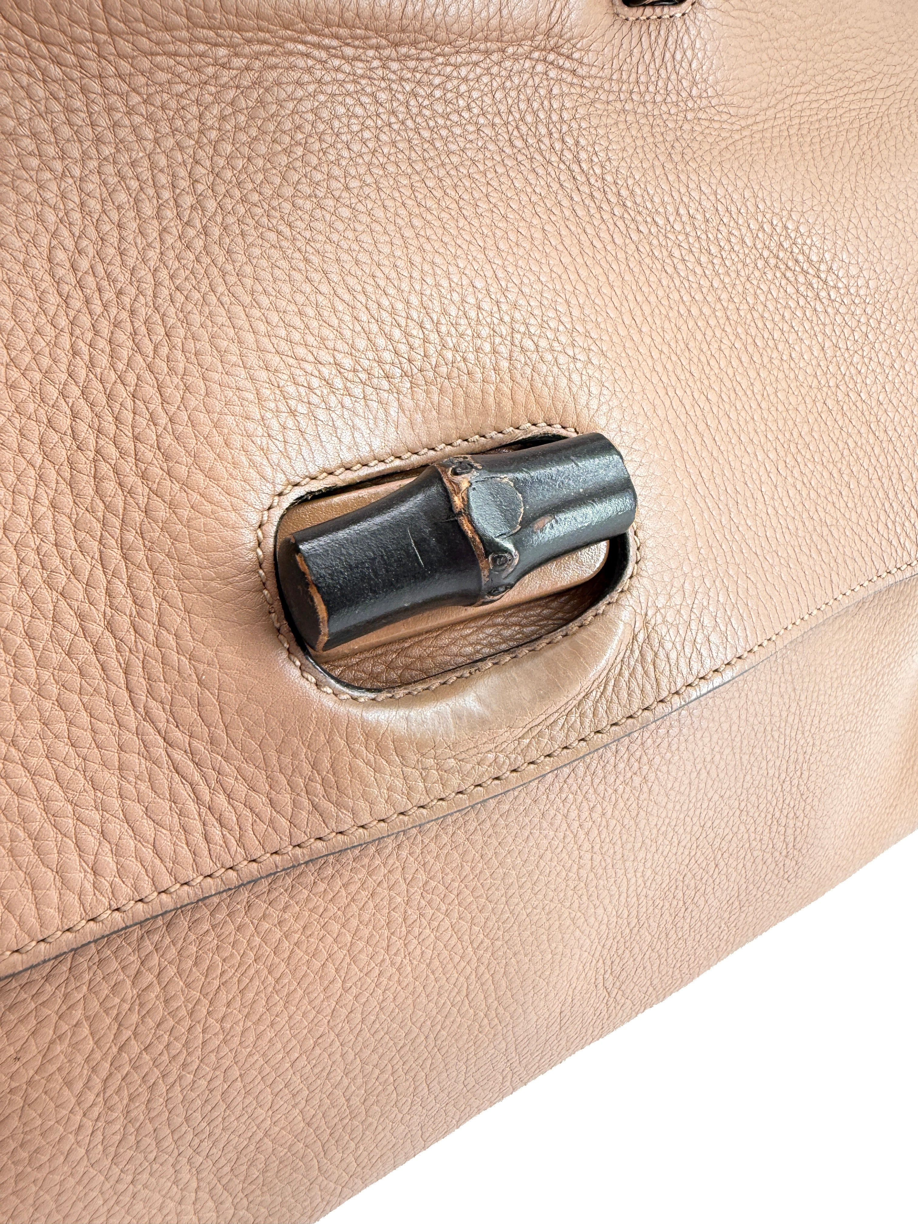 Gucci beige bamboo top handle daily bag 870830-002123