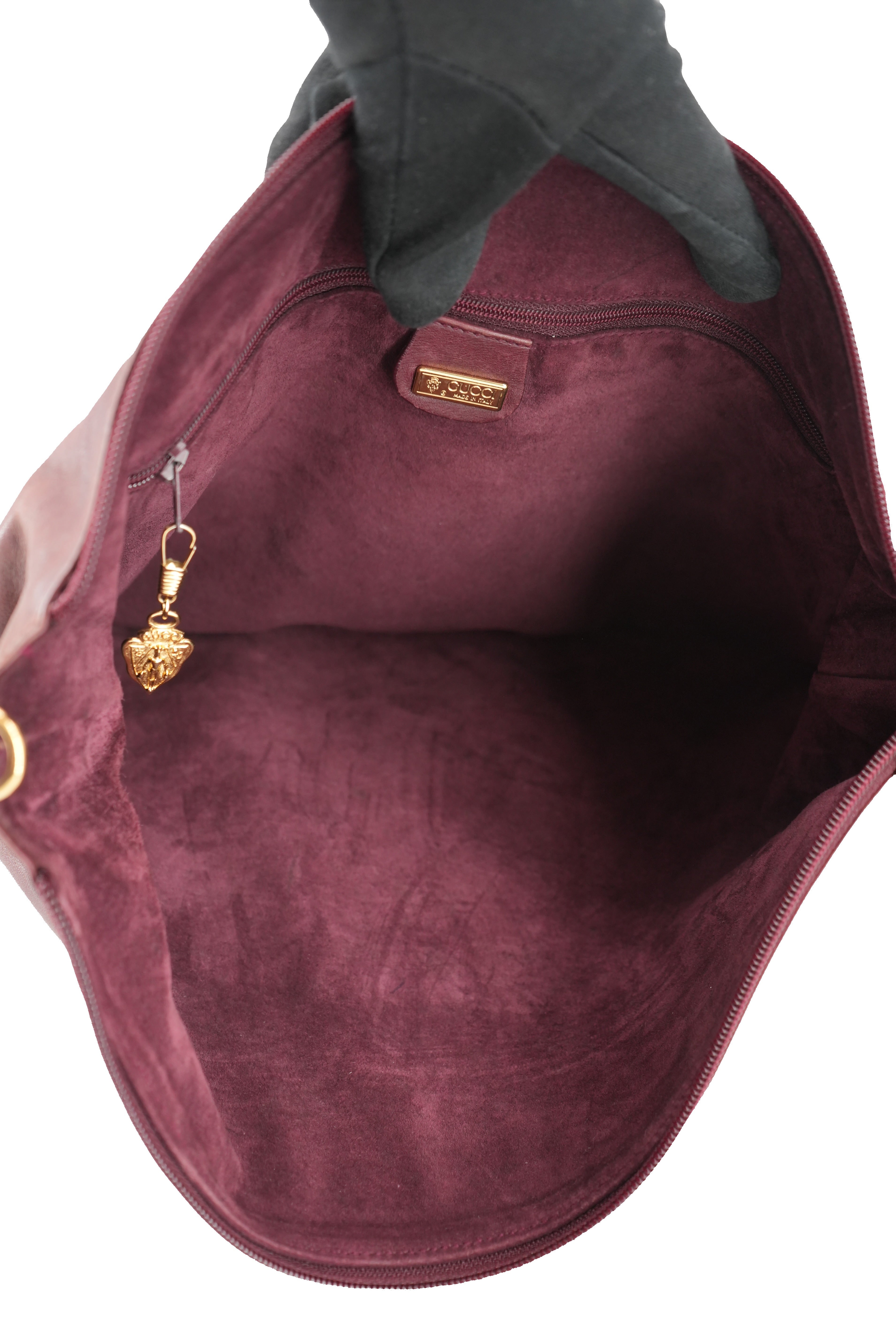Gucci burgundy vintage leather shoulder bag 001-115-1206