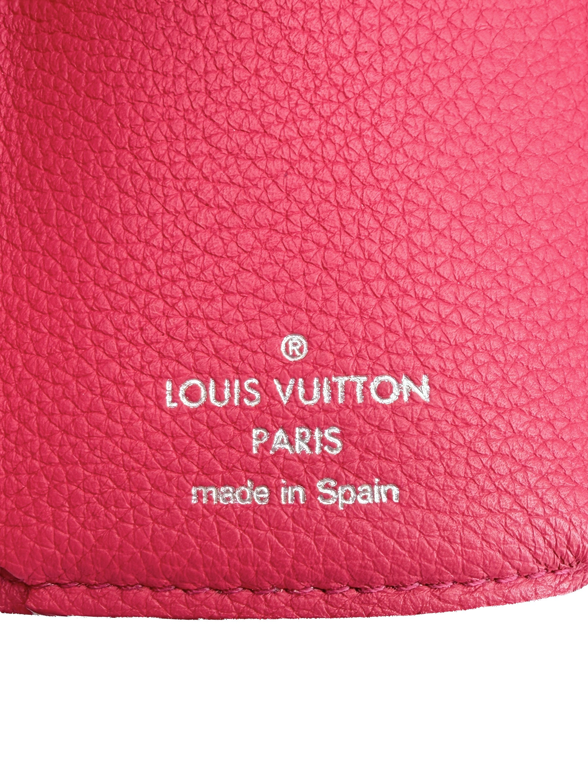 Louis Vuitton pink leather lockmini wallet UB3110
