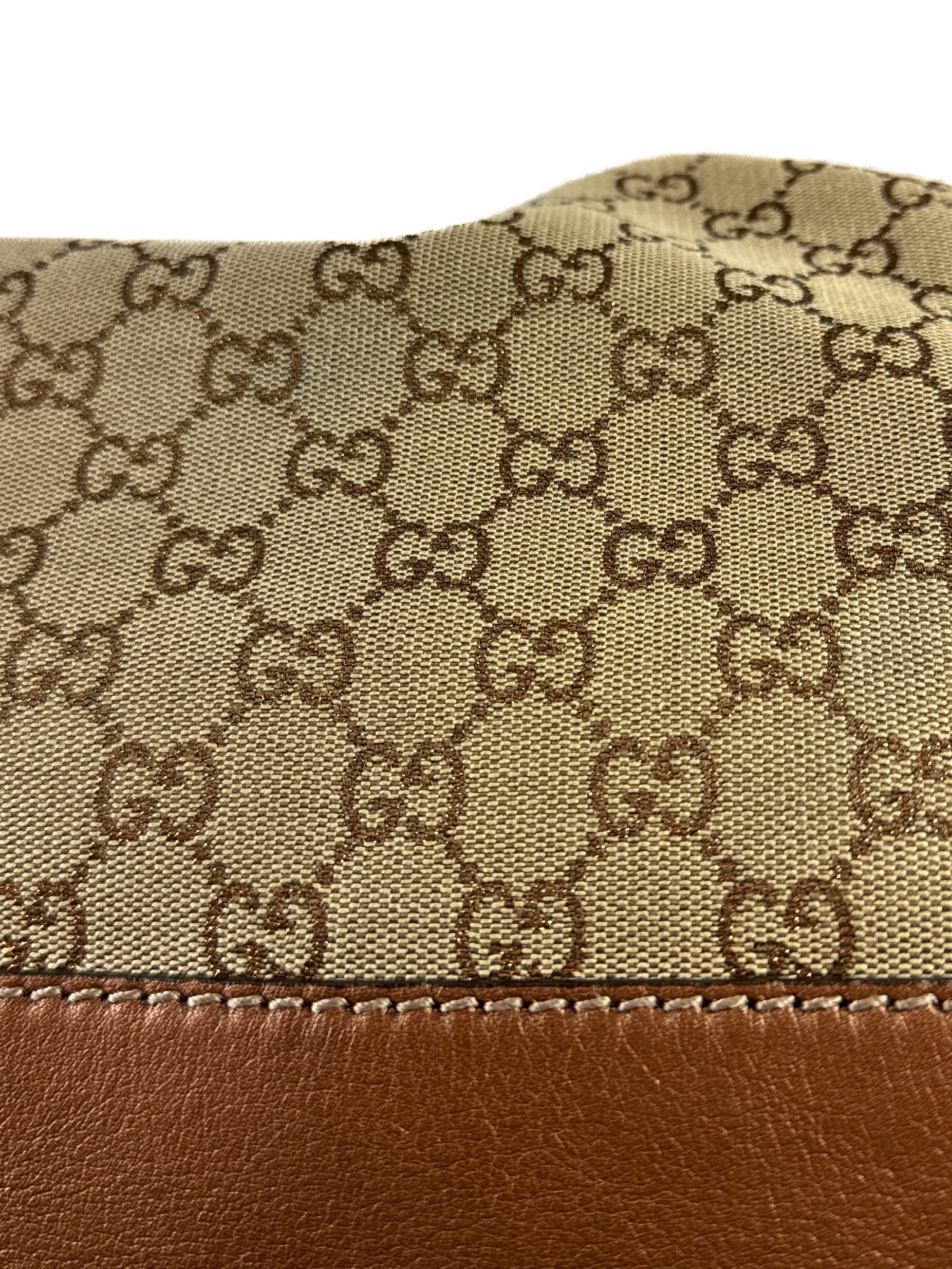 Gucci brown bronze cloth leather medium Sukey hobo shoulder bag