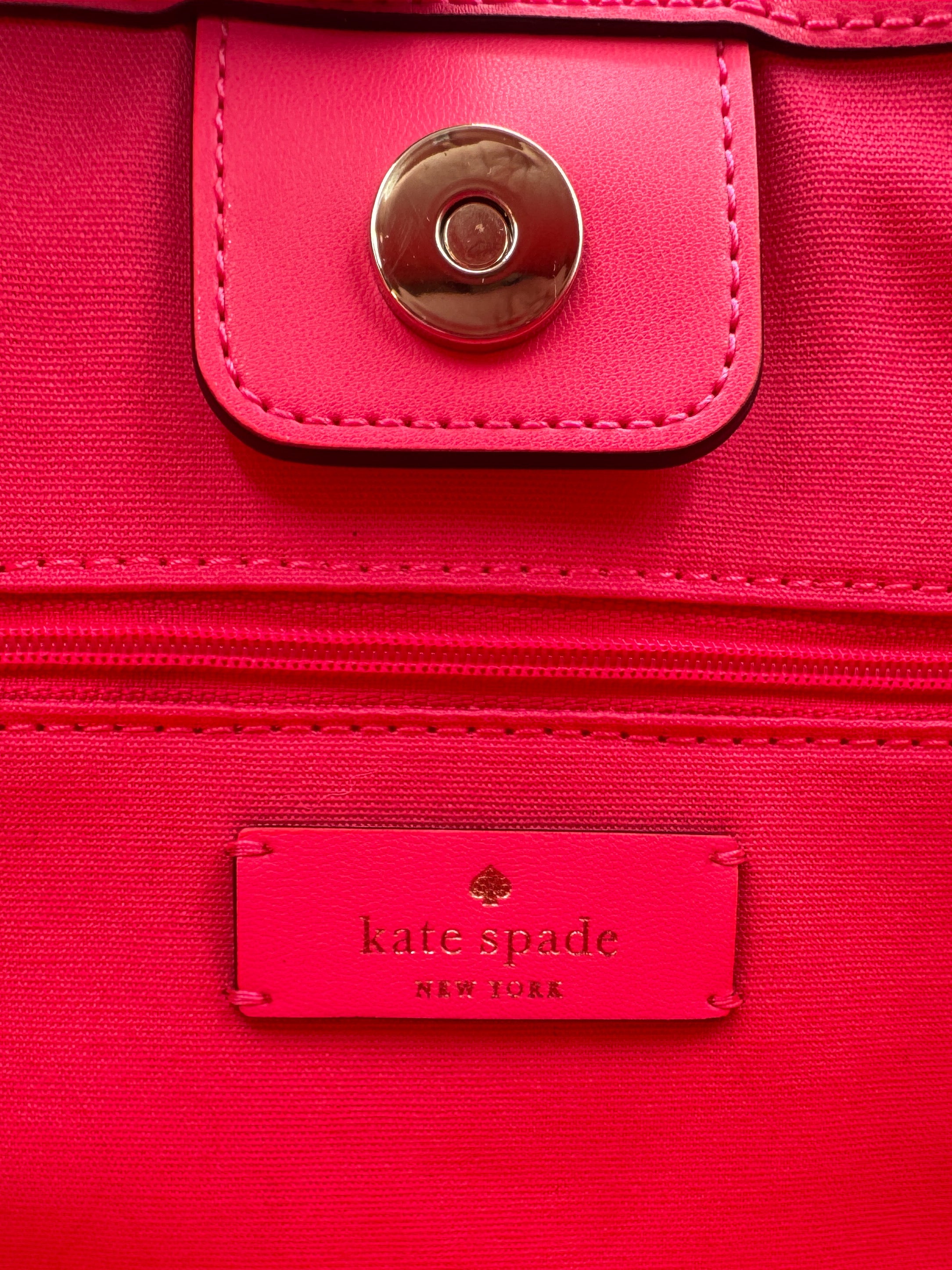 Kate Spade pink white Cruise Gingham medium tote NWT