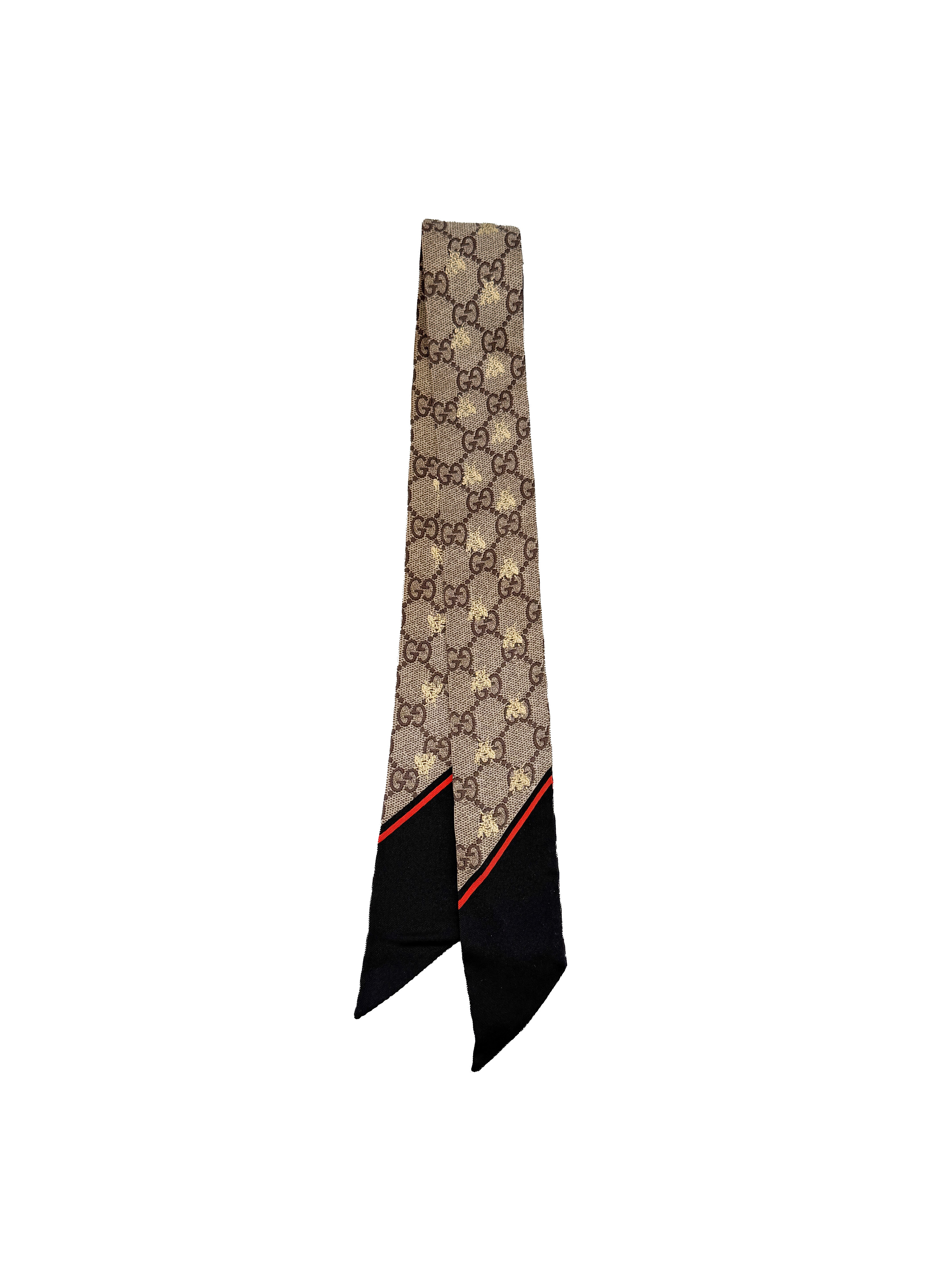 Gucci GG bee print twilly