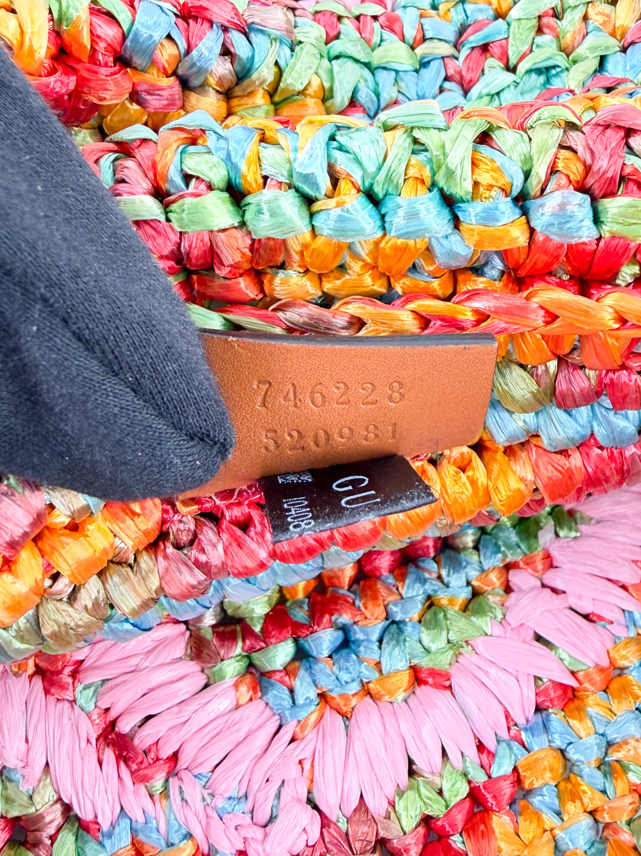 Gucci GG multicolor Raffia Blondie tote 746228 520981