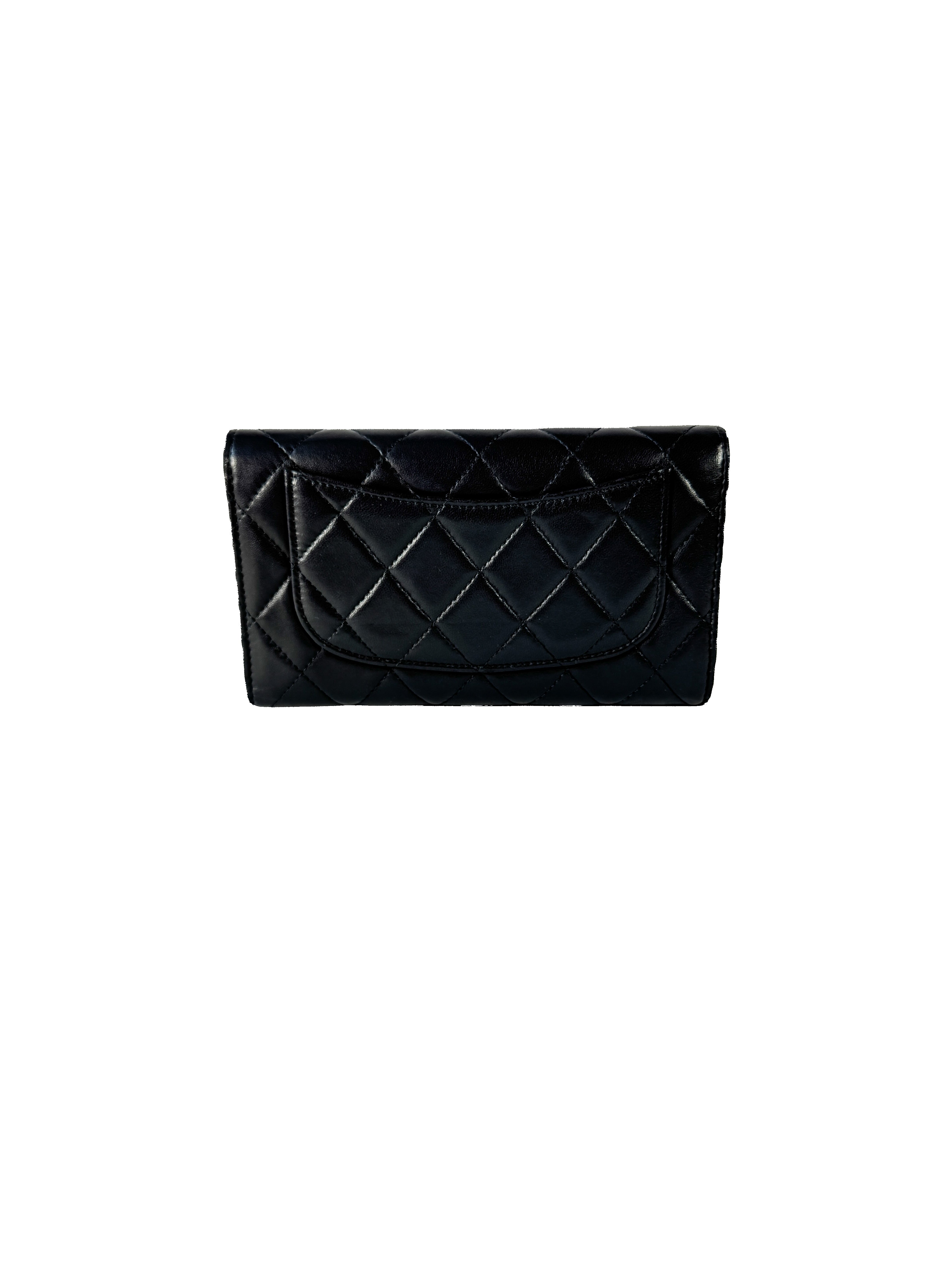 Chanel black lambskin flap full wallet 20072165