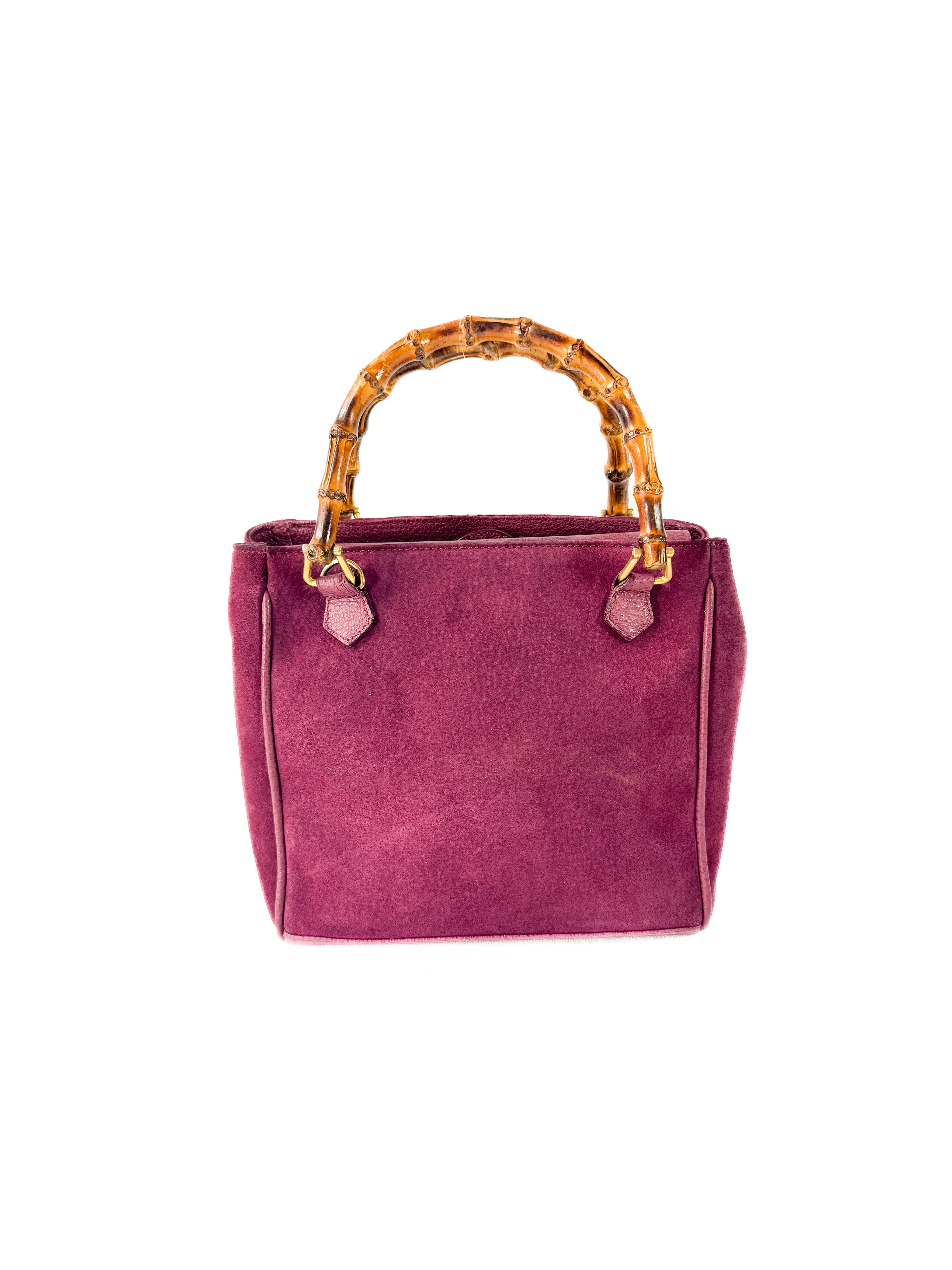 Gucci purple suede vintage Bamboo bag 000 123 0316