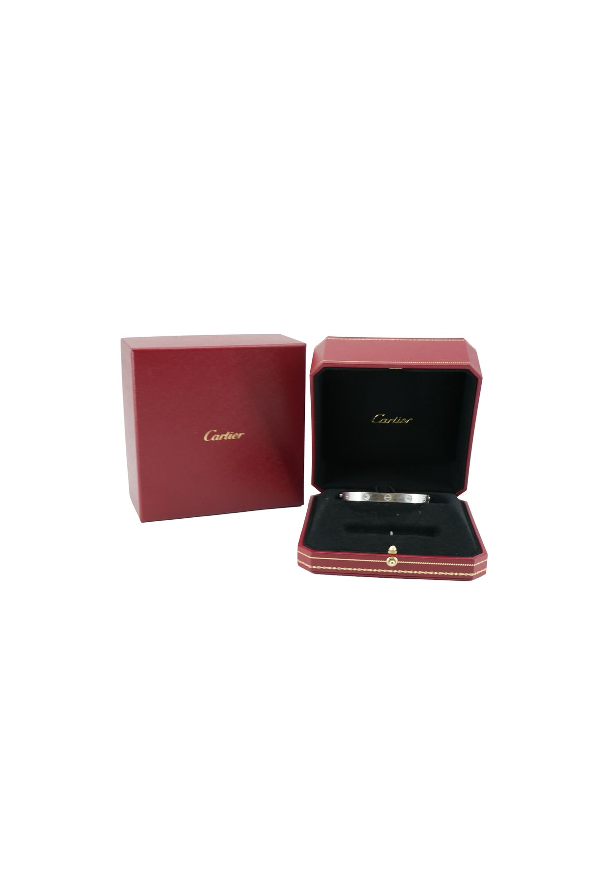 Cartier love 4 diamond 18k white gold bracelet size 17 PYC386