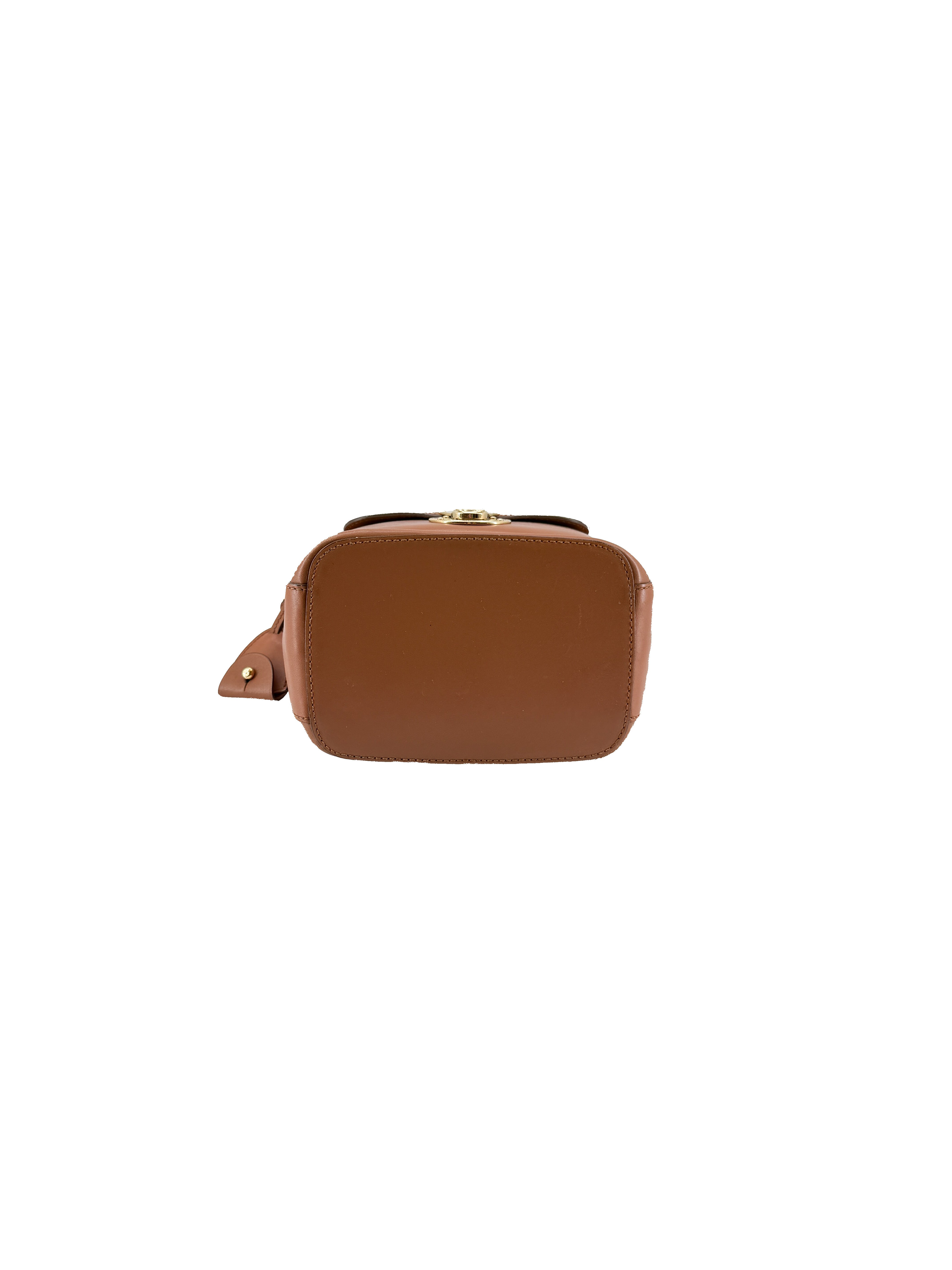 Ralph Lauren brown leather small drawstring Ricky bucket bag