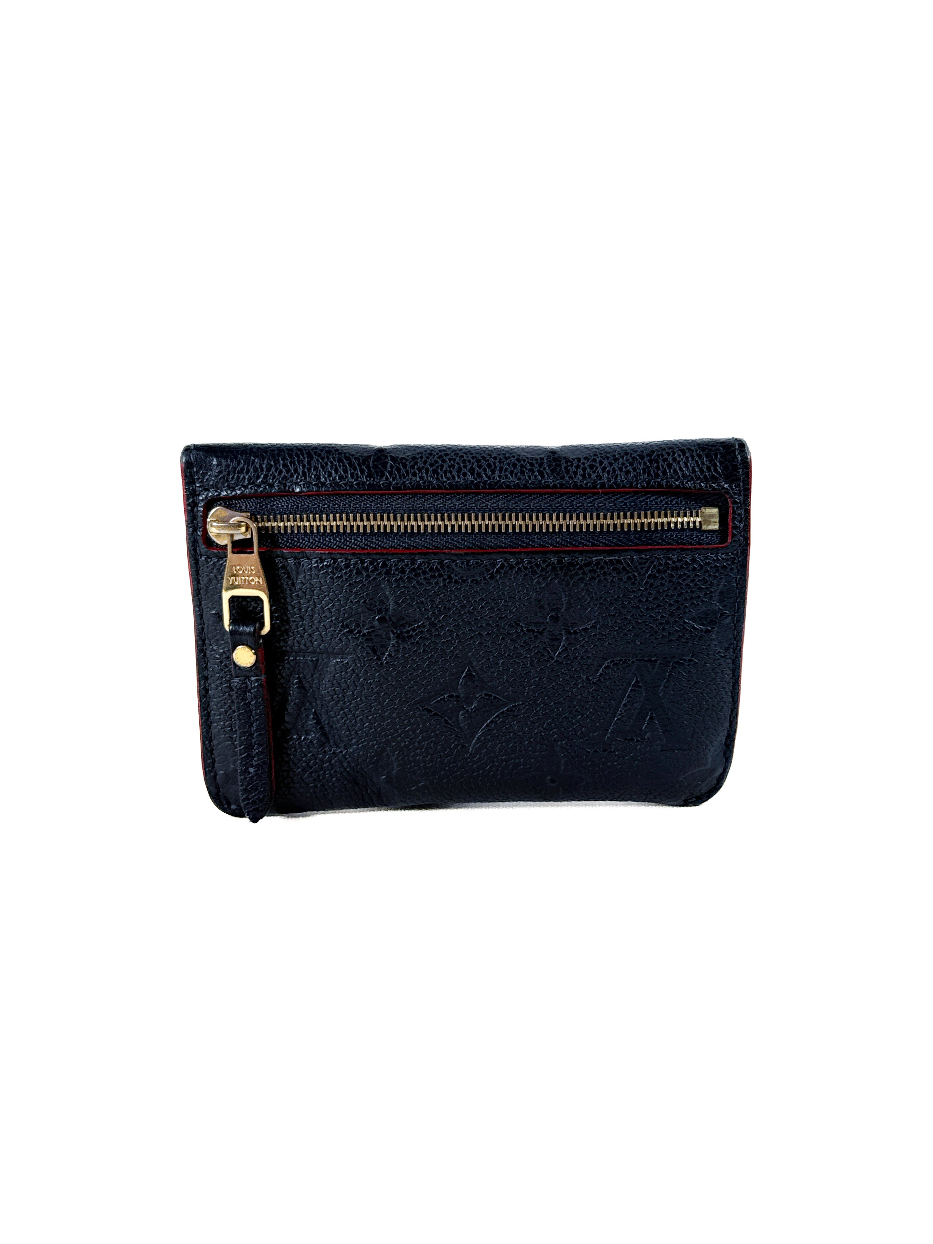 Louis Vuitton navy empreinte leather key pouch TJ4240