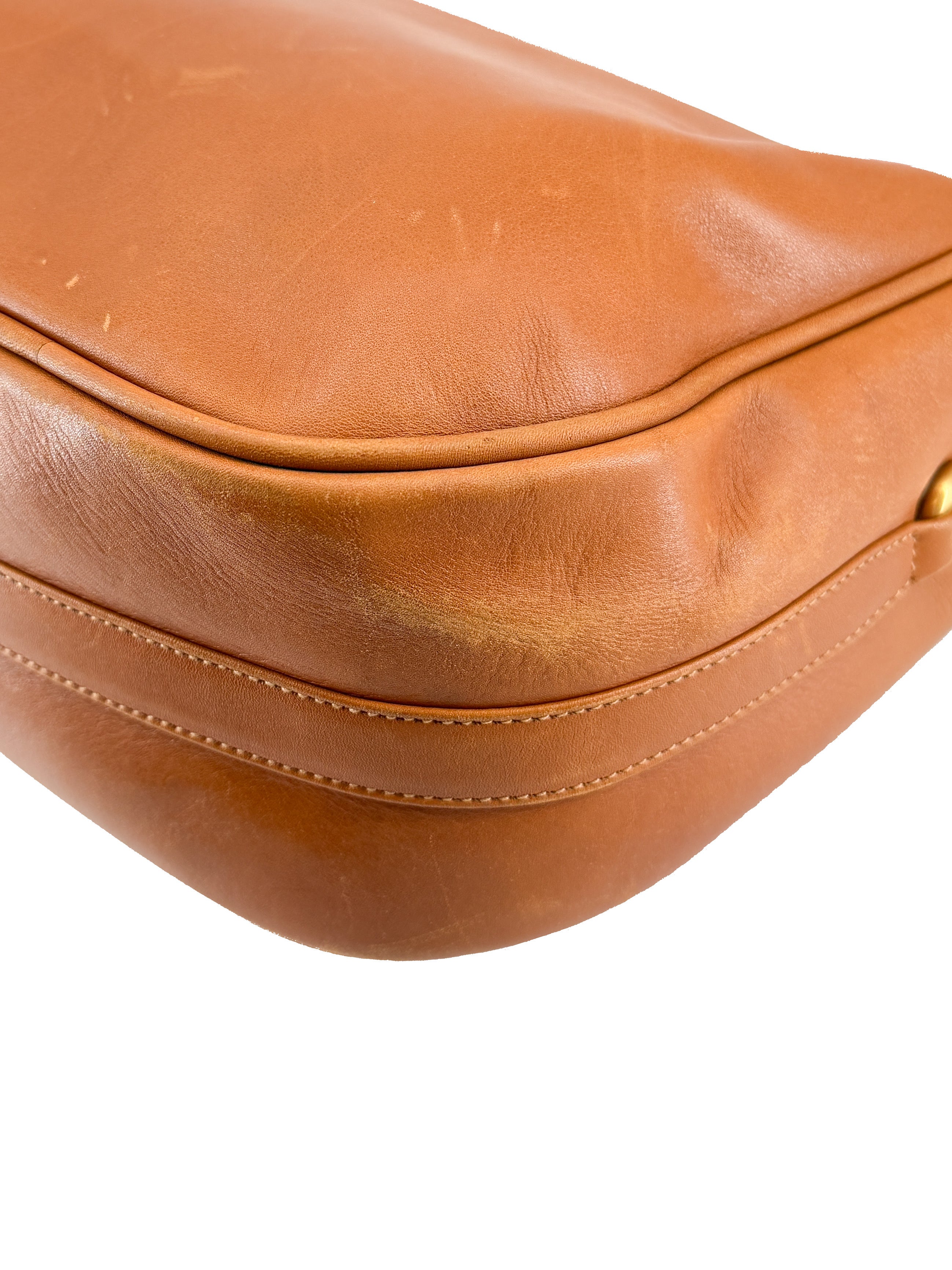 Gucci brown leather vintage shoulder bag 001-090-1441