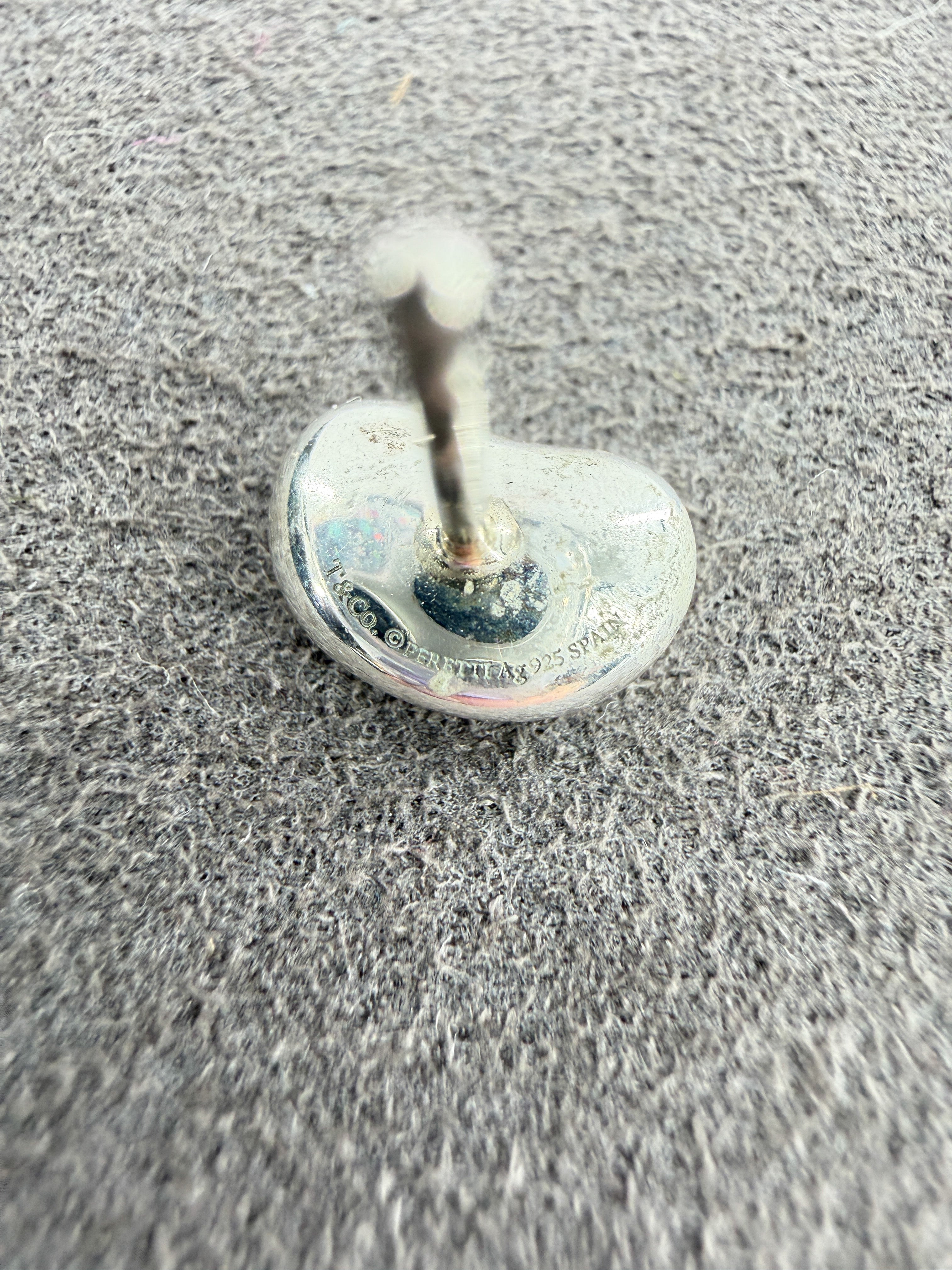 Tiffany & Co Elsa Peretti sterling silver mini bean stud earring