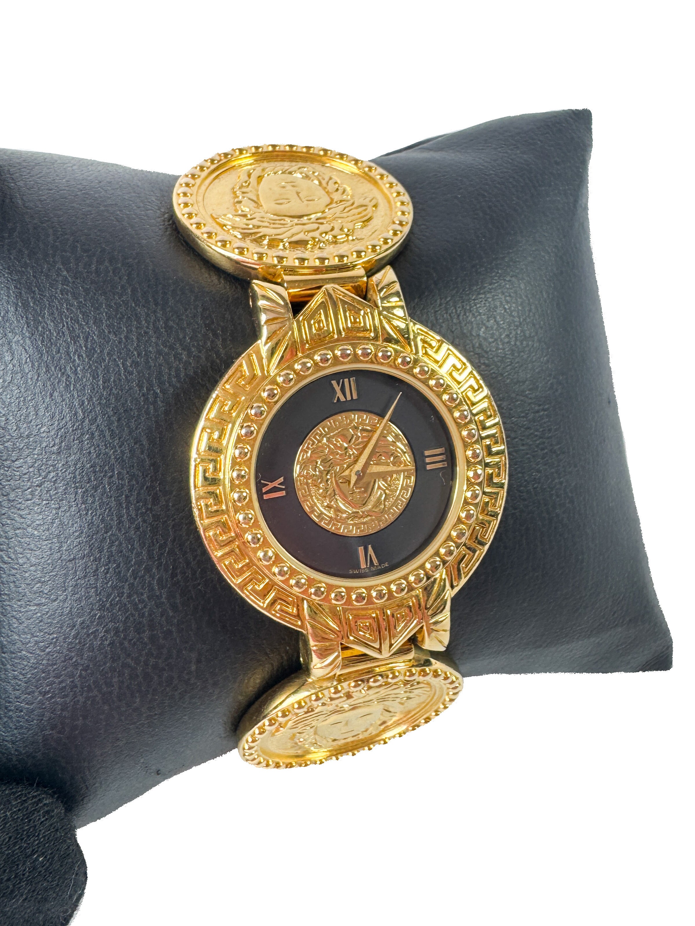 Gianni Versace vintage medusa head coin watch 10163