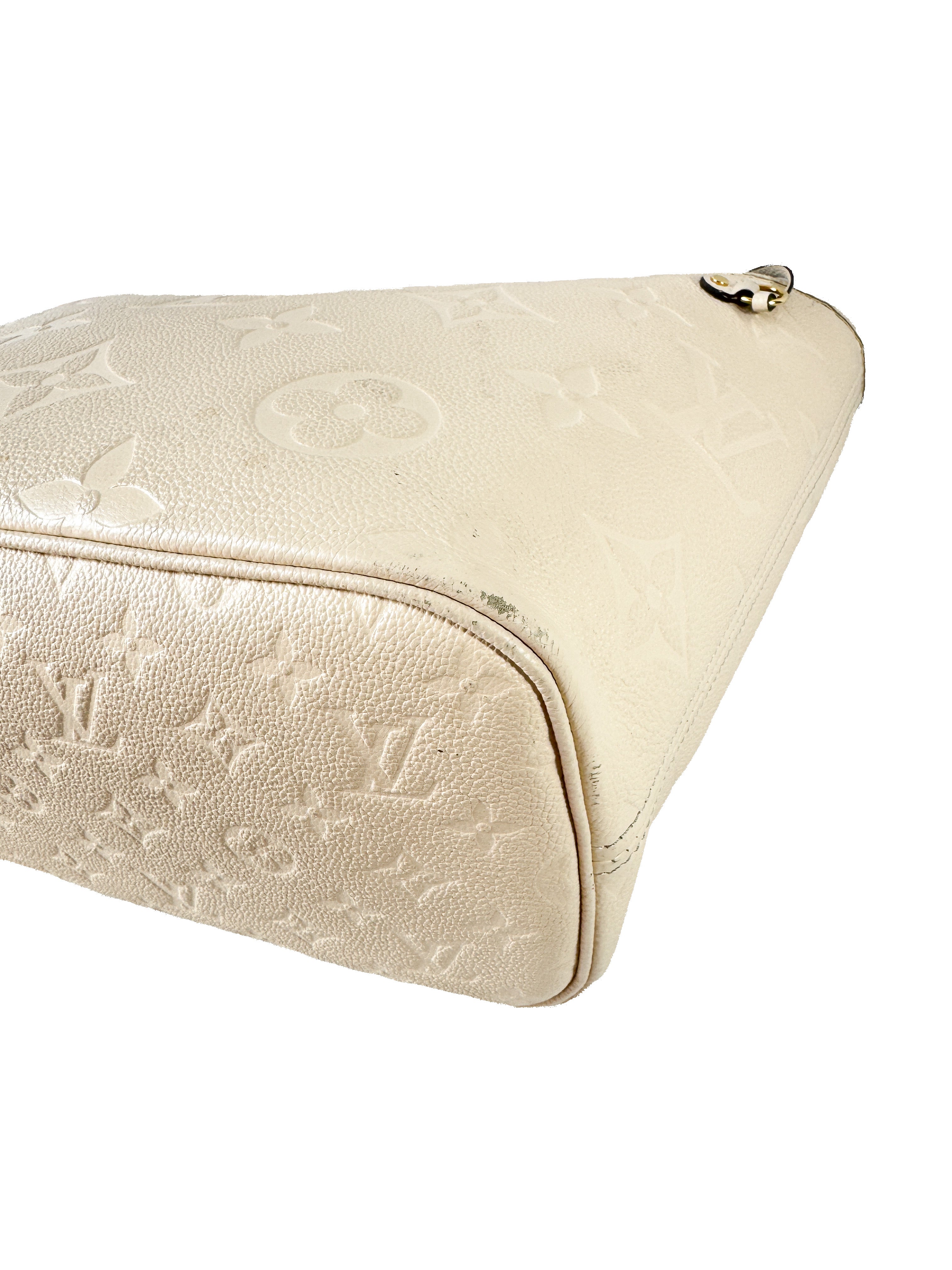 Louis Vuitton cream giant monogram empreinte Neverfull MM (NFC)