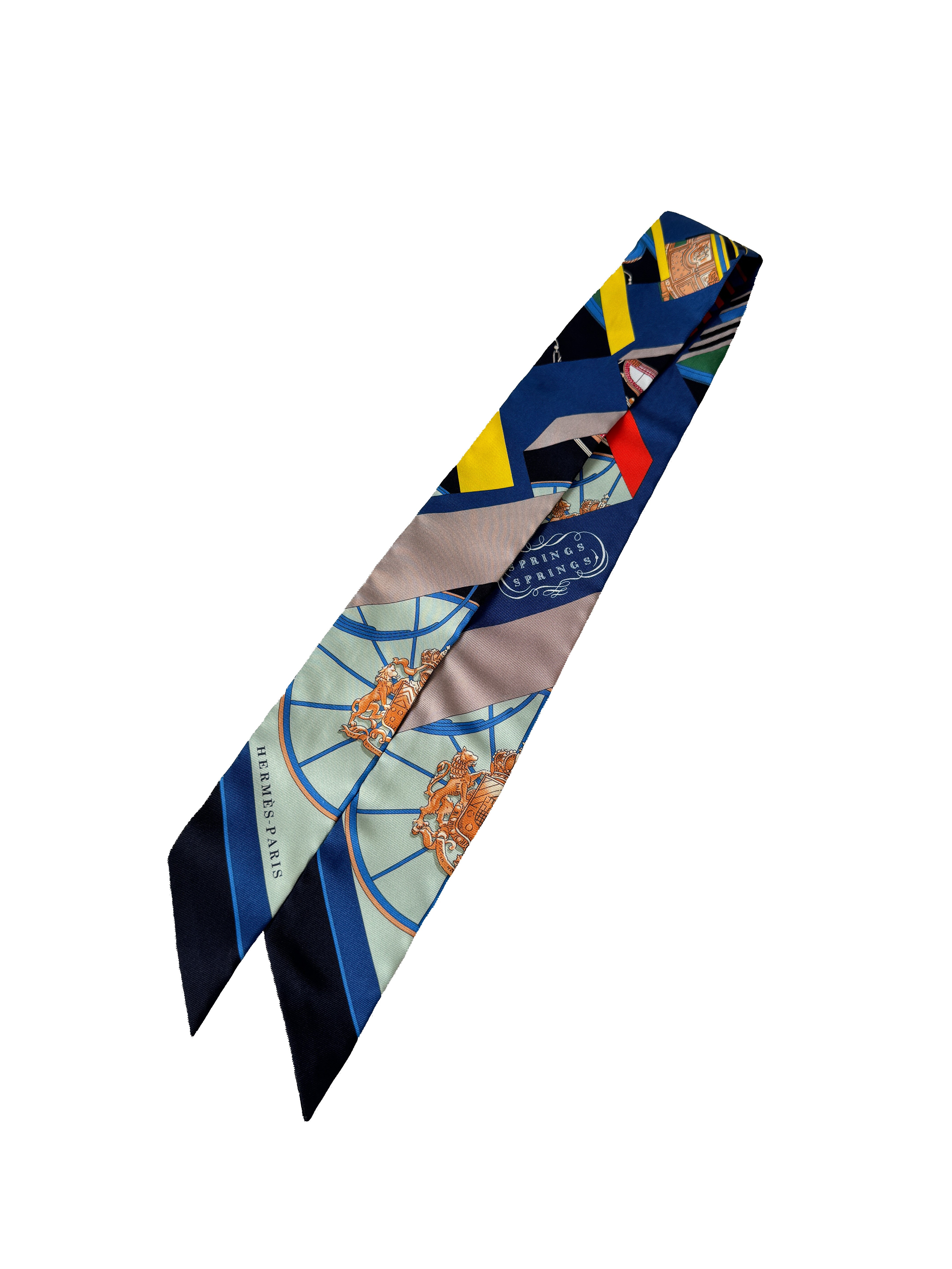 Hermès navy multicolor Springs Springs twilly BOX