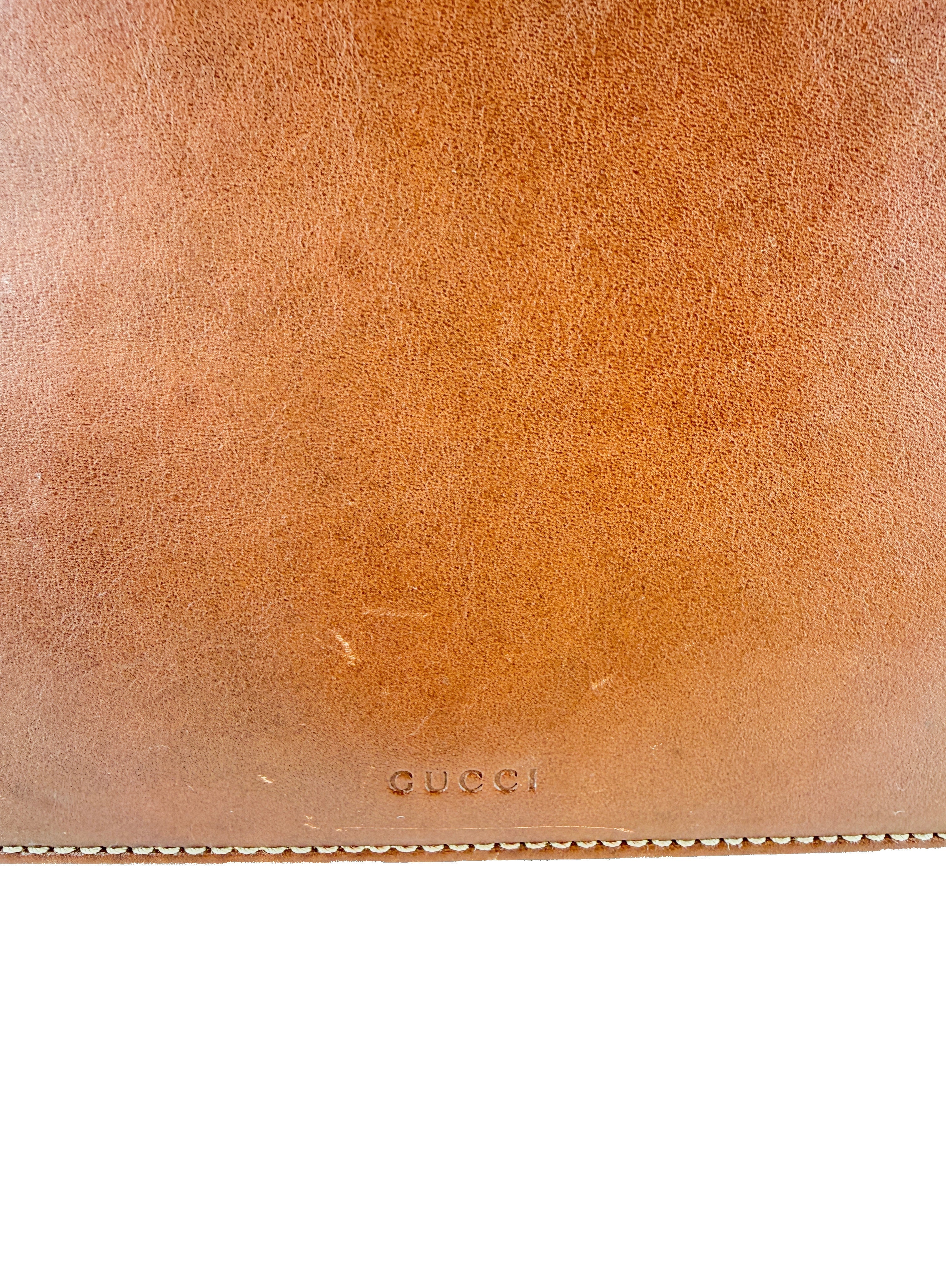 Gucci Animalier Leather Shoulder Bag Brown 412007 525040