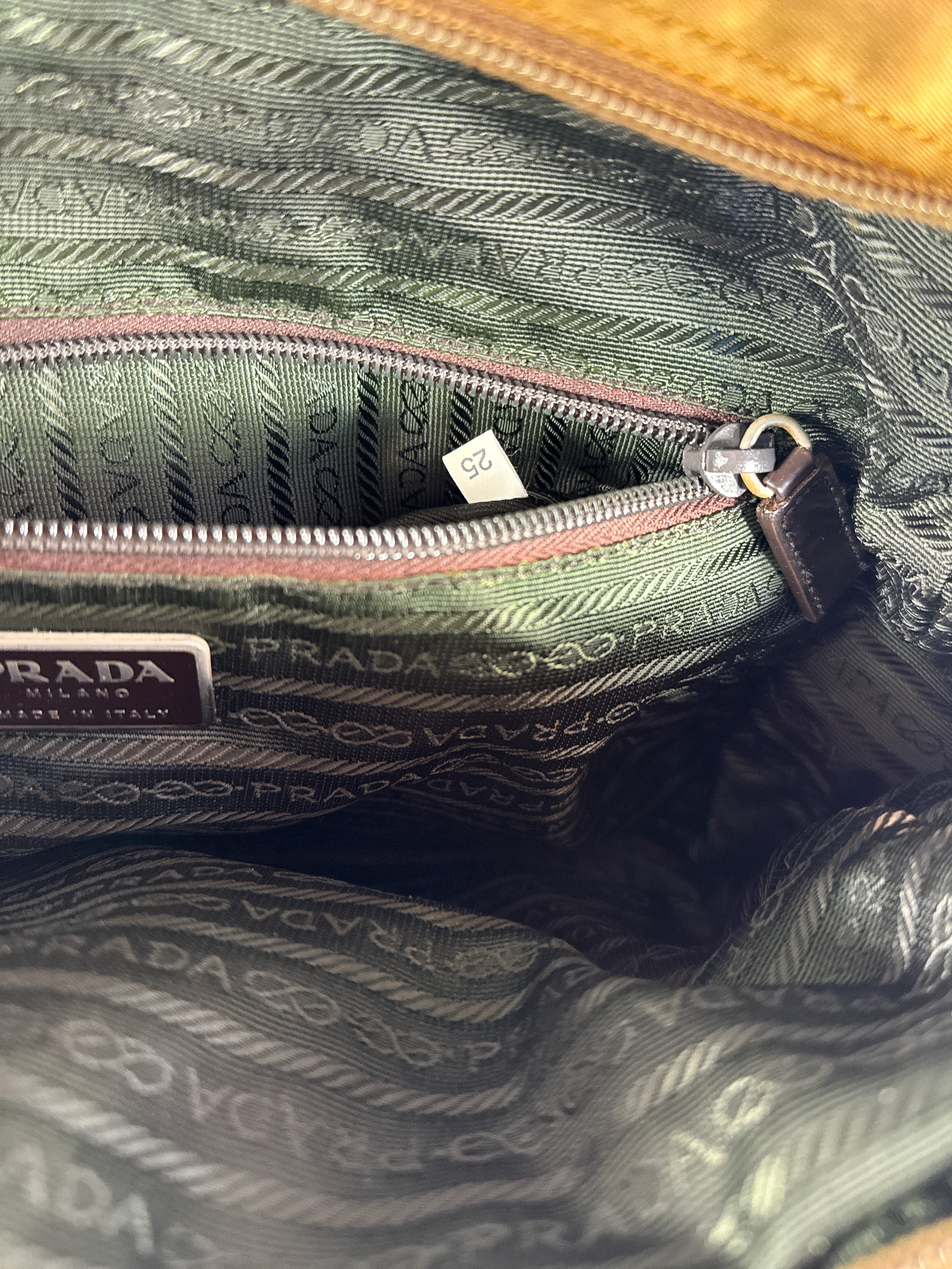 Prada golden brown vintage nylon tote