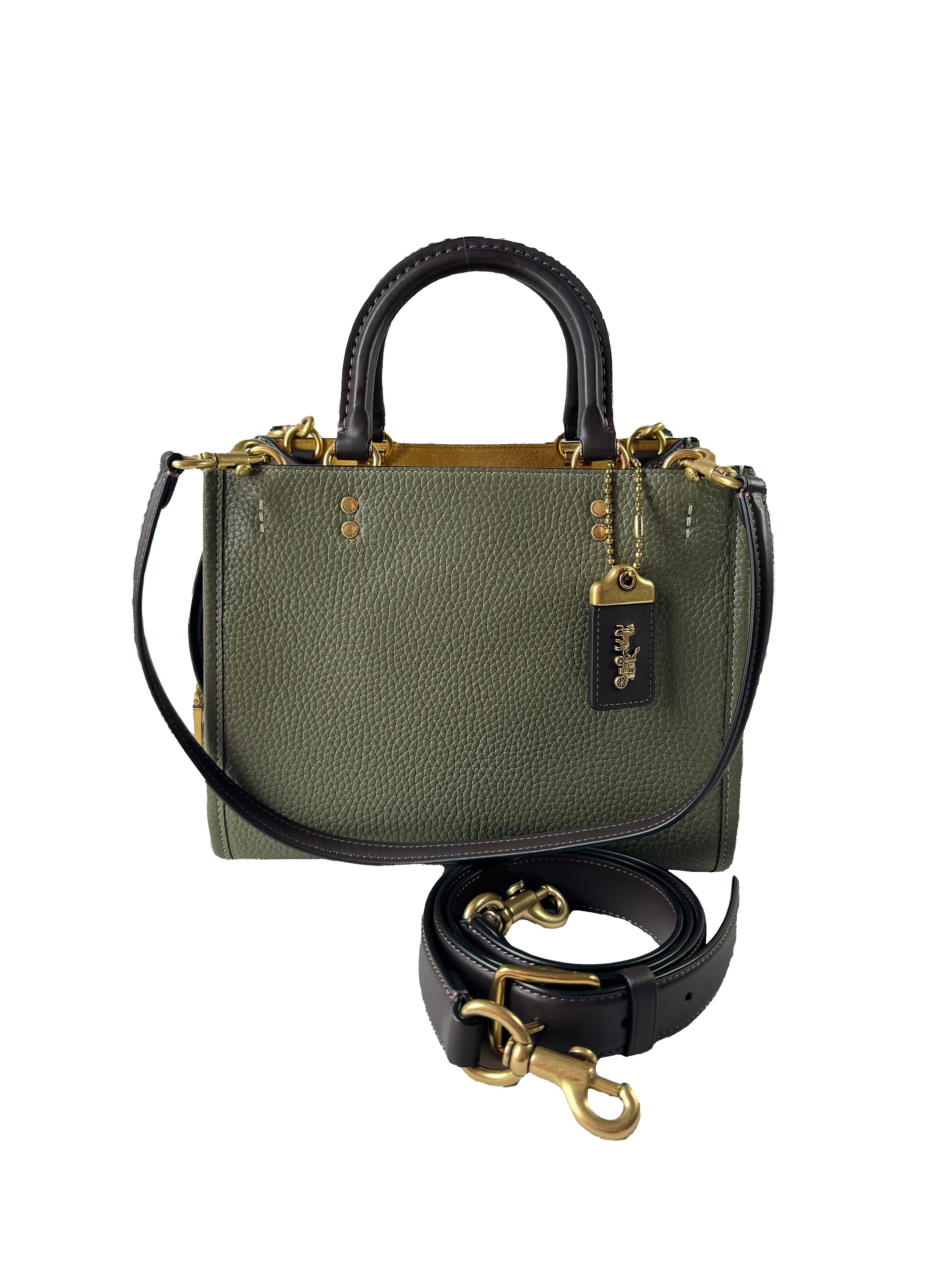 Coach Rogue 25 olive/brown pebbled leather C1764 NWOT