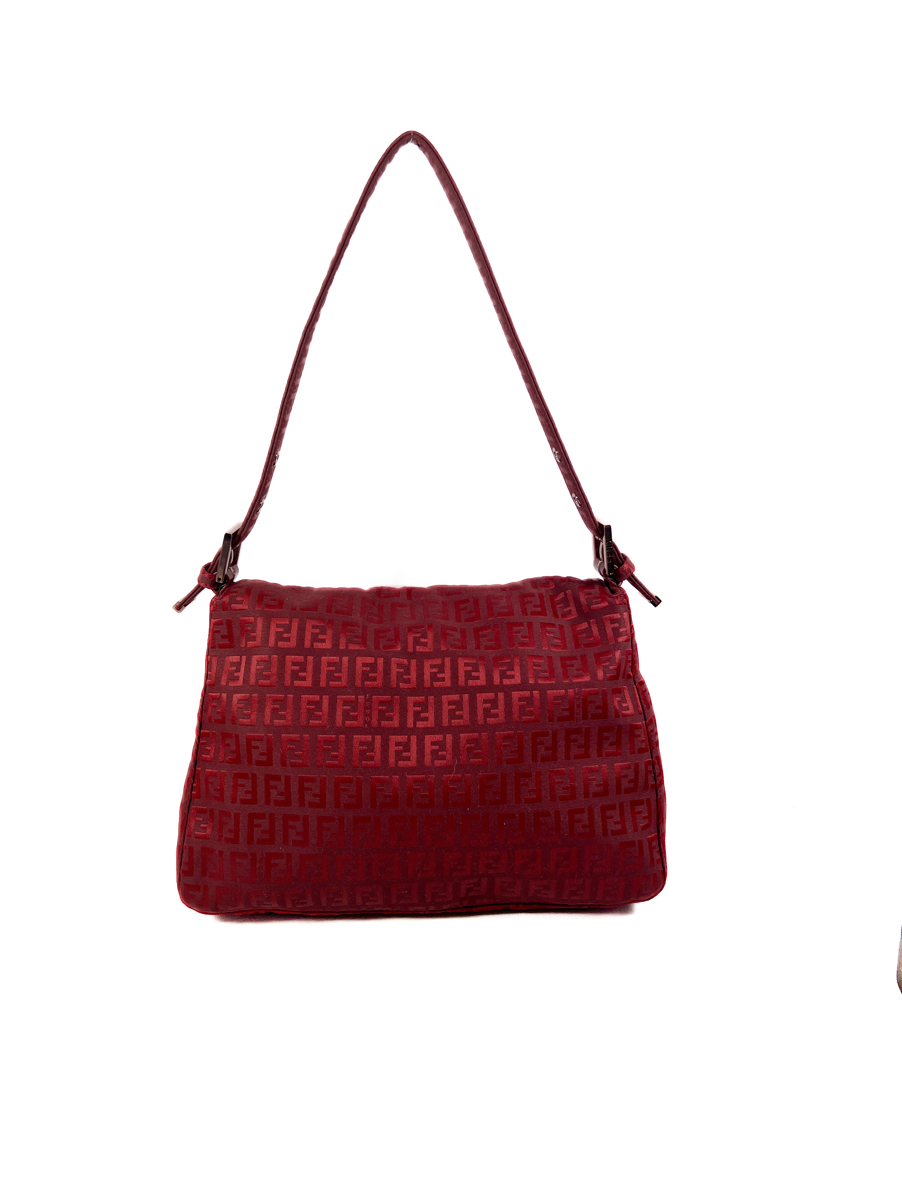 Fendi red Zucchino Mamma Baguette shoulder bag