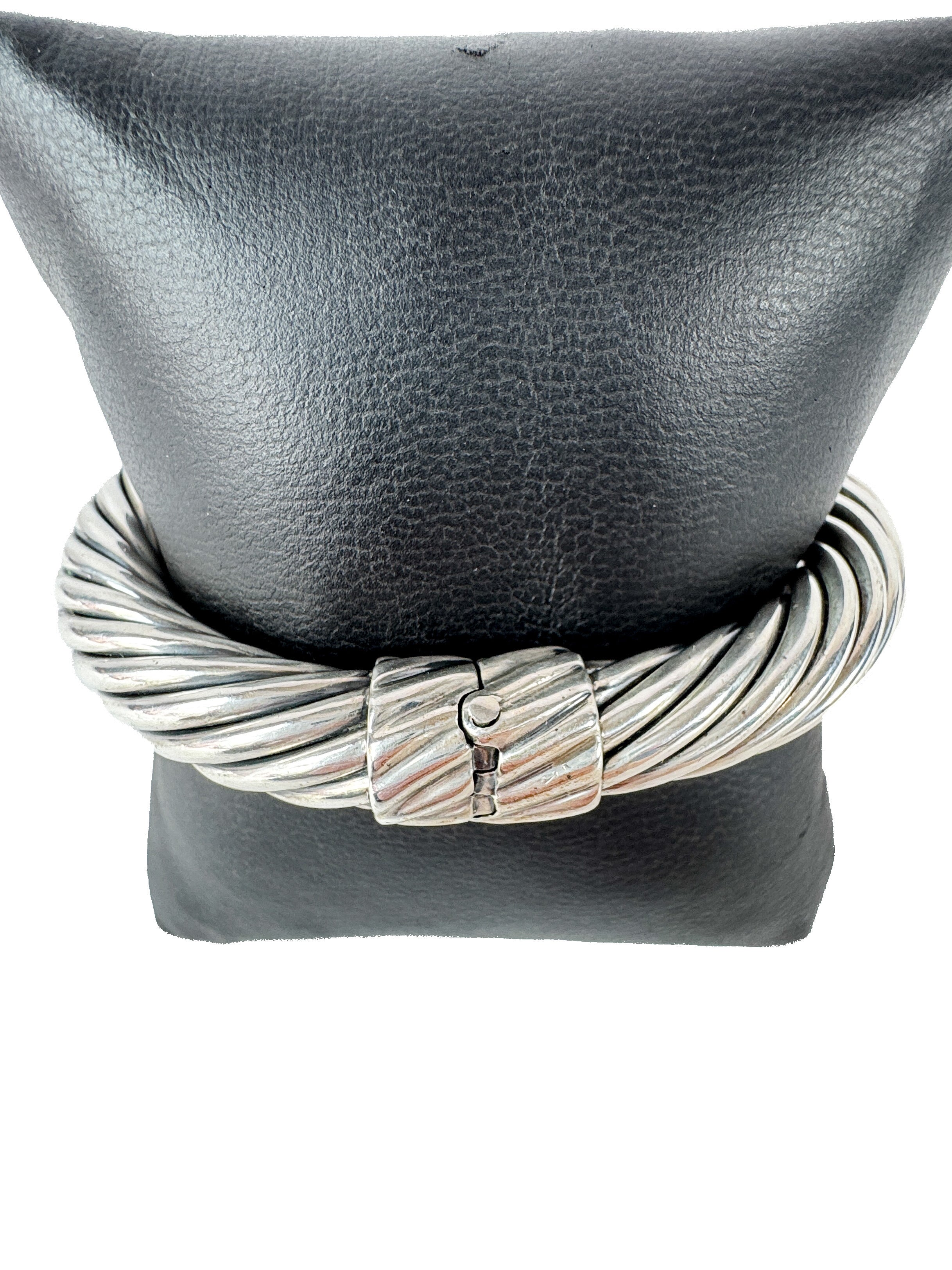 David Yurman sterling silver, 14k gold Amethyst, Iolite, Rhodolite Garnet Renaissance cable bracelet