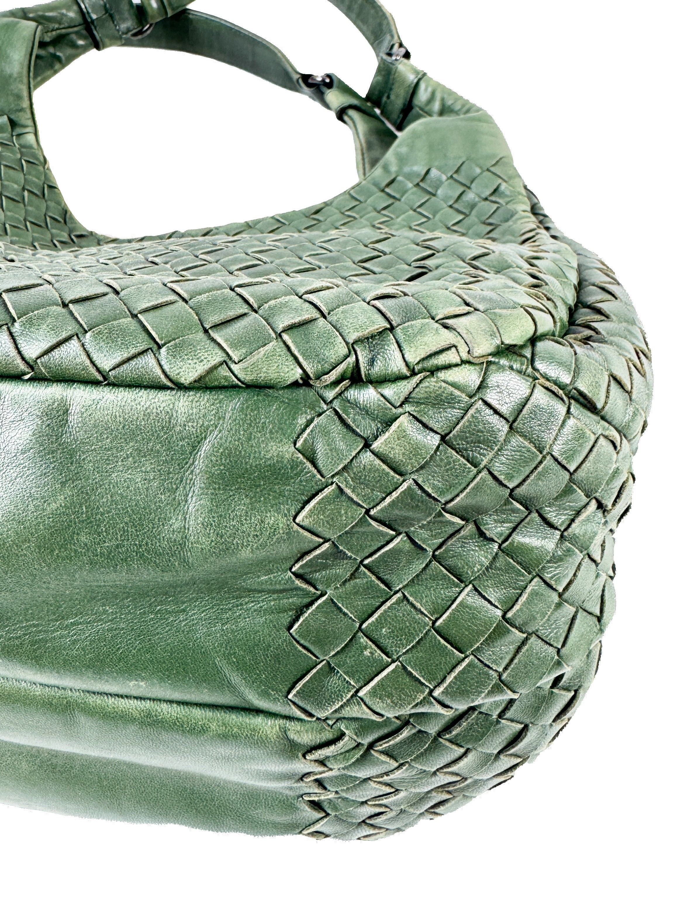 Bottega Veneta green intrecciato campana hobo 125787V00163278