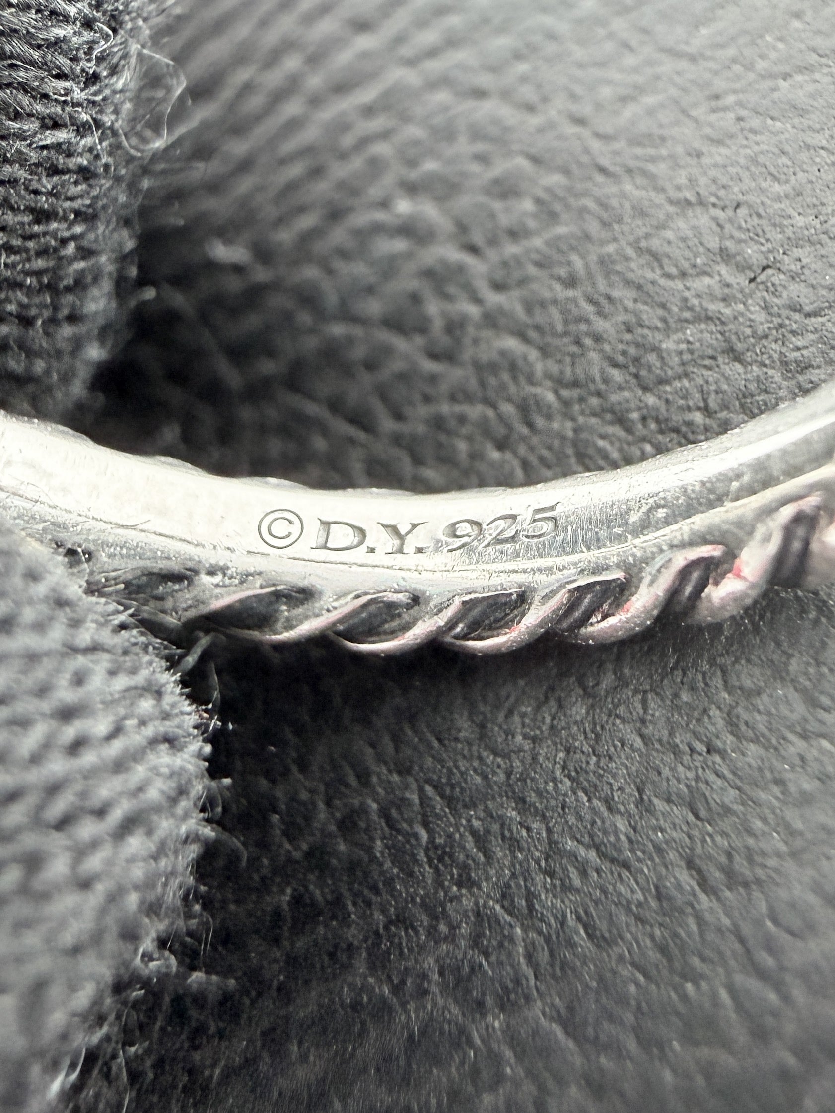 David Yurman sterling silver pave diamond quatrefoil ring