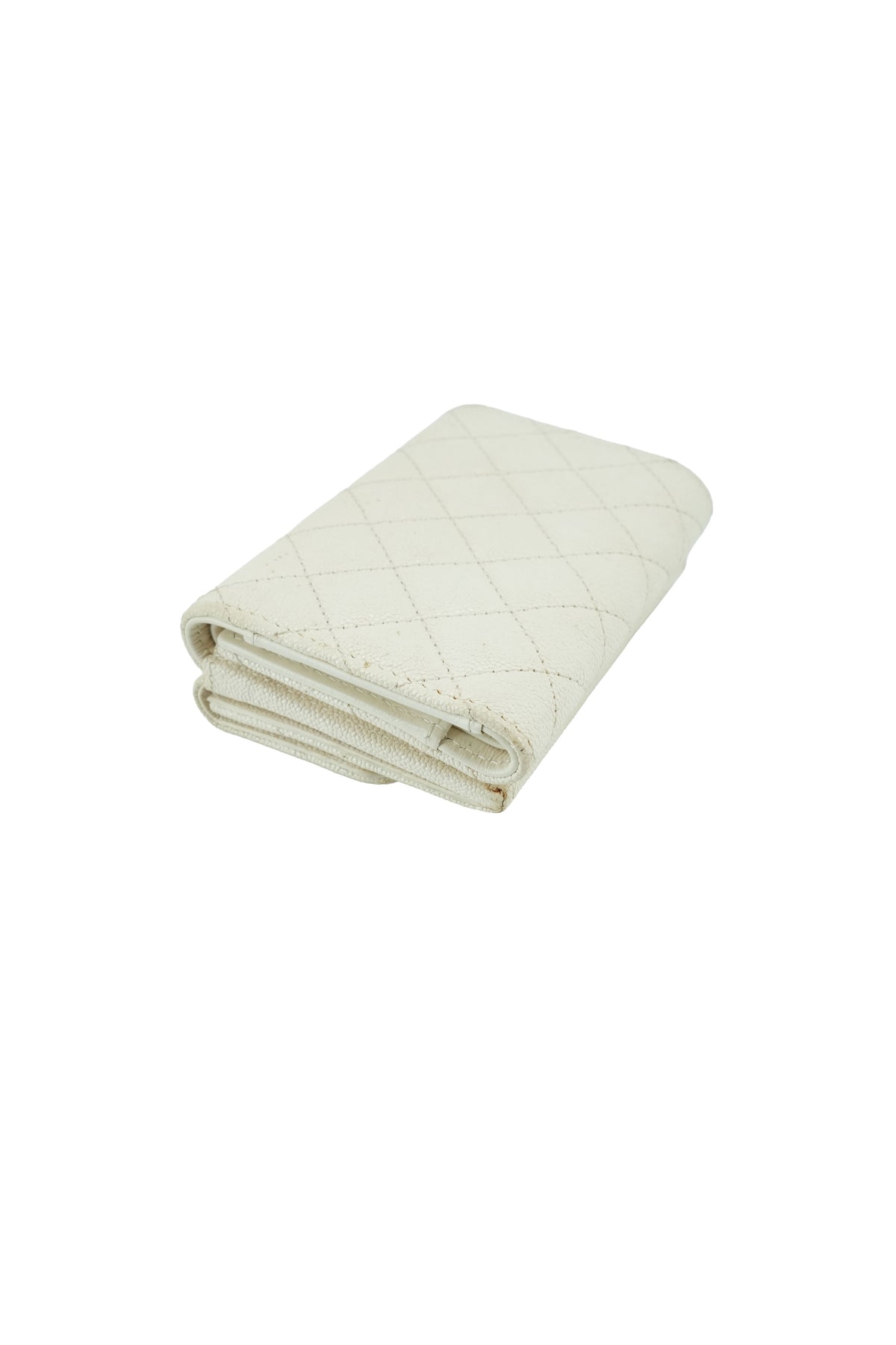 Chanel off white leather Boy compact wallet 28705204