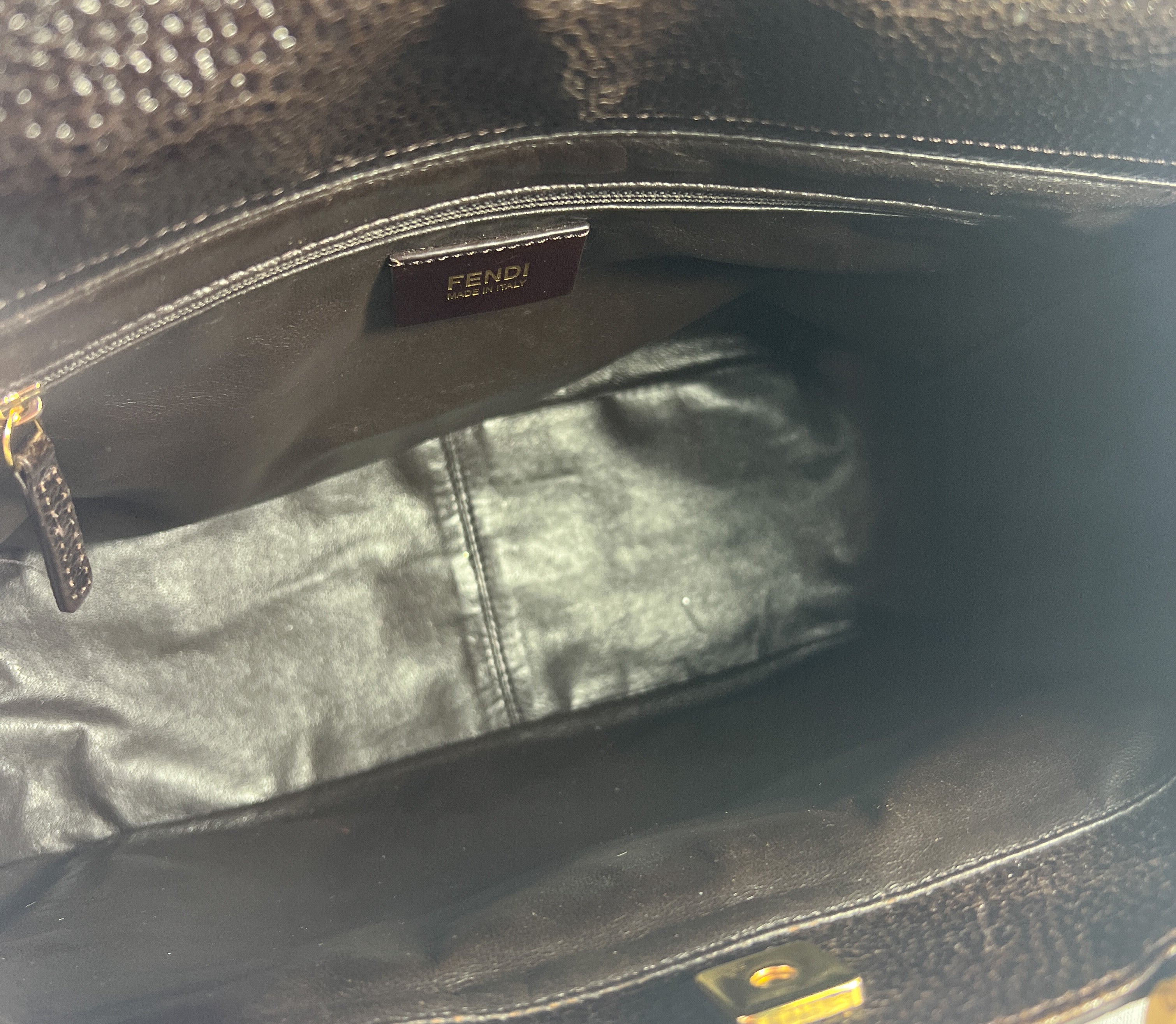 Fendi brown leather Classico No 3 satchel