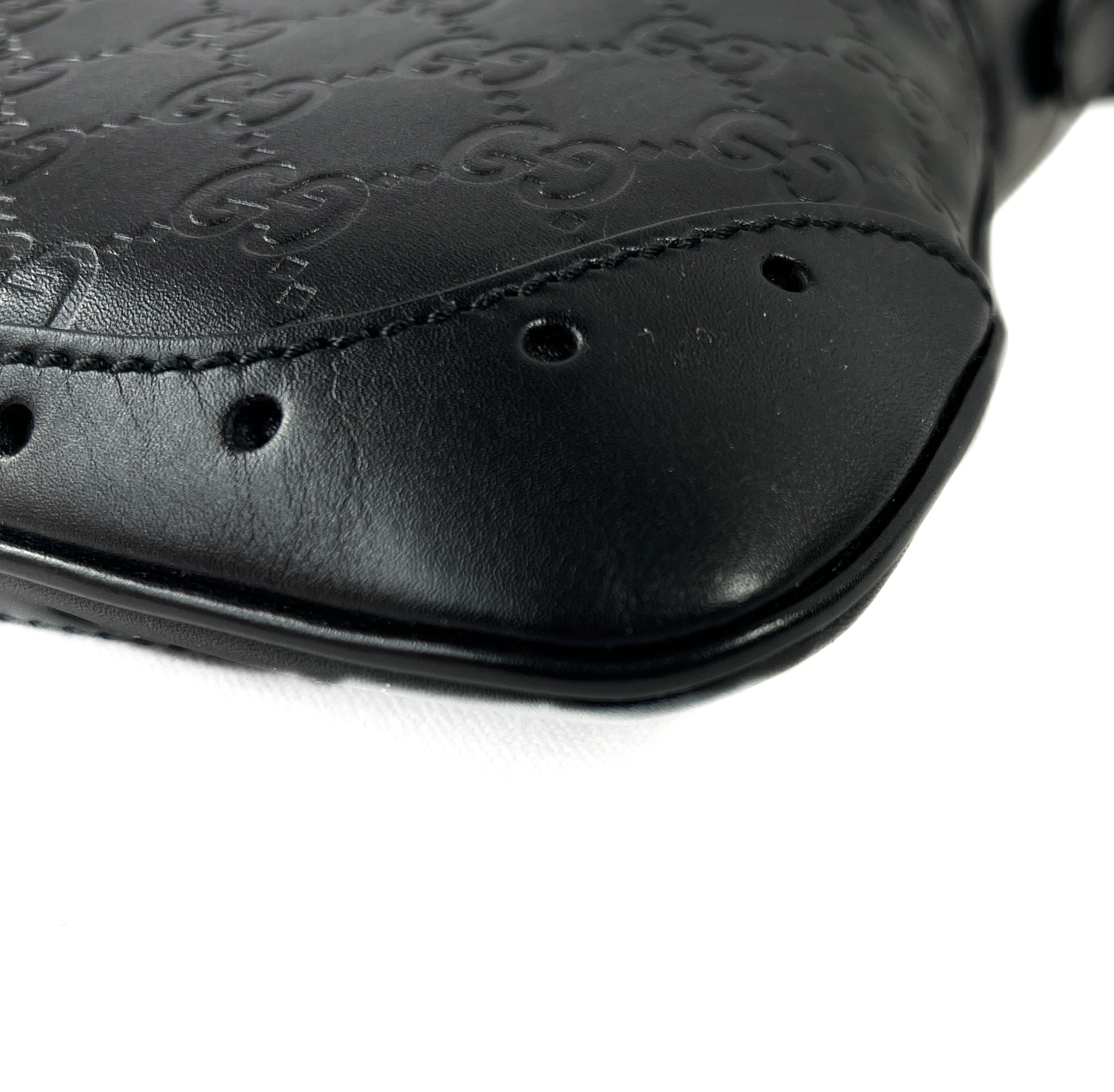 Gucci black leather mini Guccissima bag