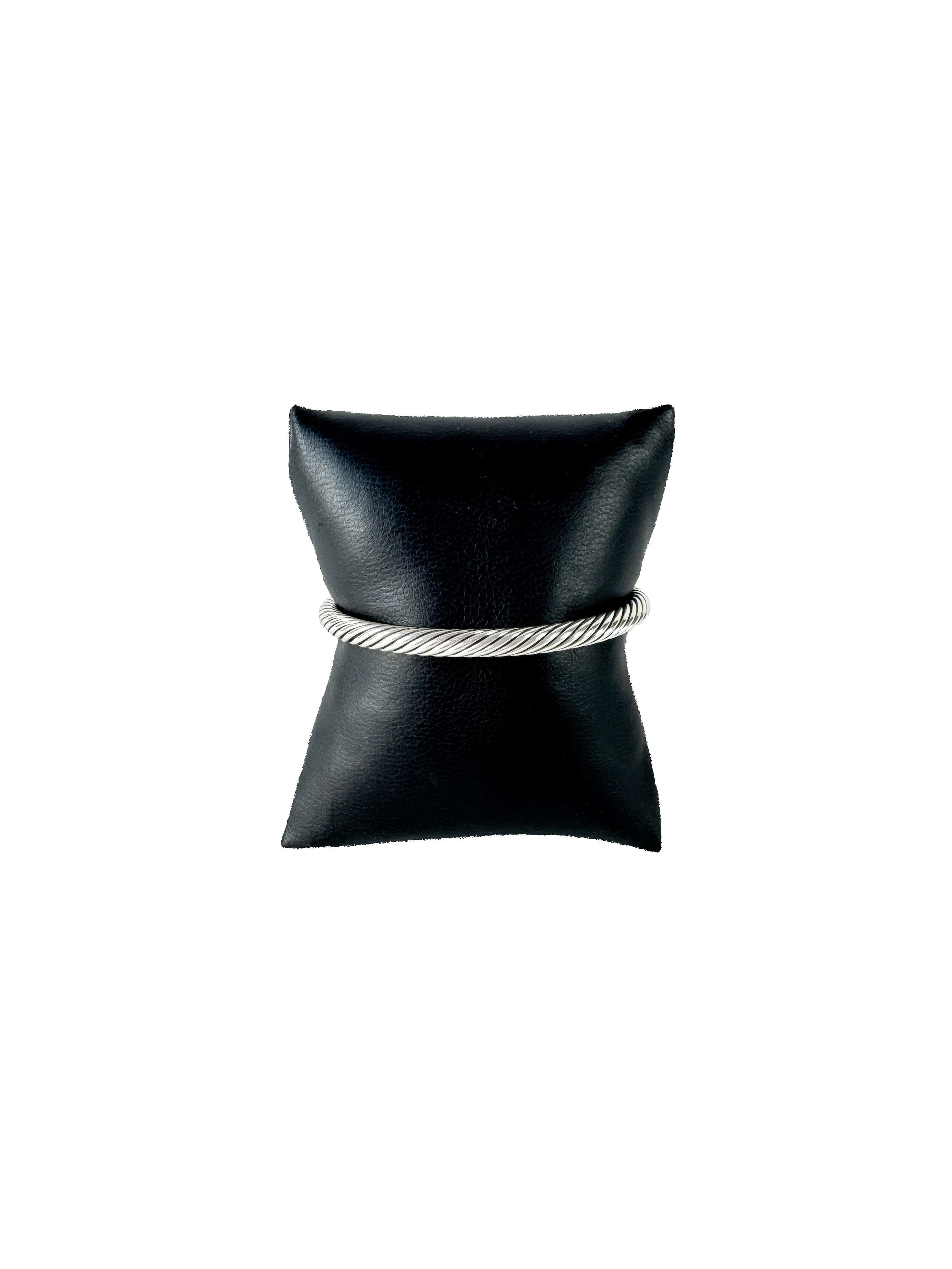 David Yurman sterling silver 14k gold 5mm buckle cable bracelet