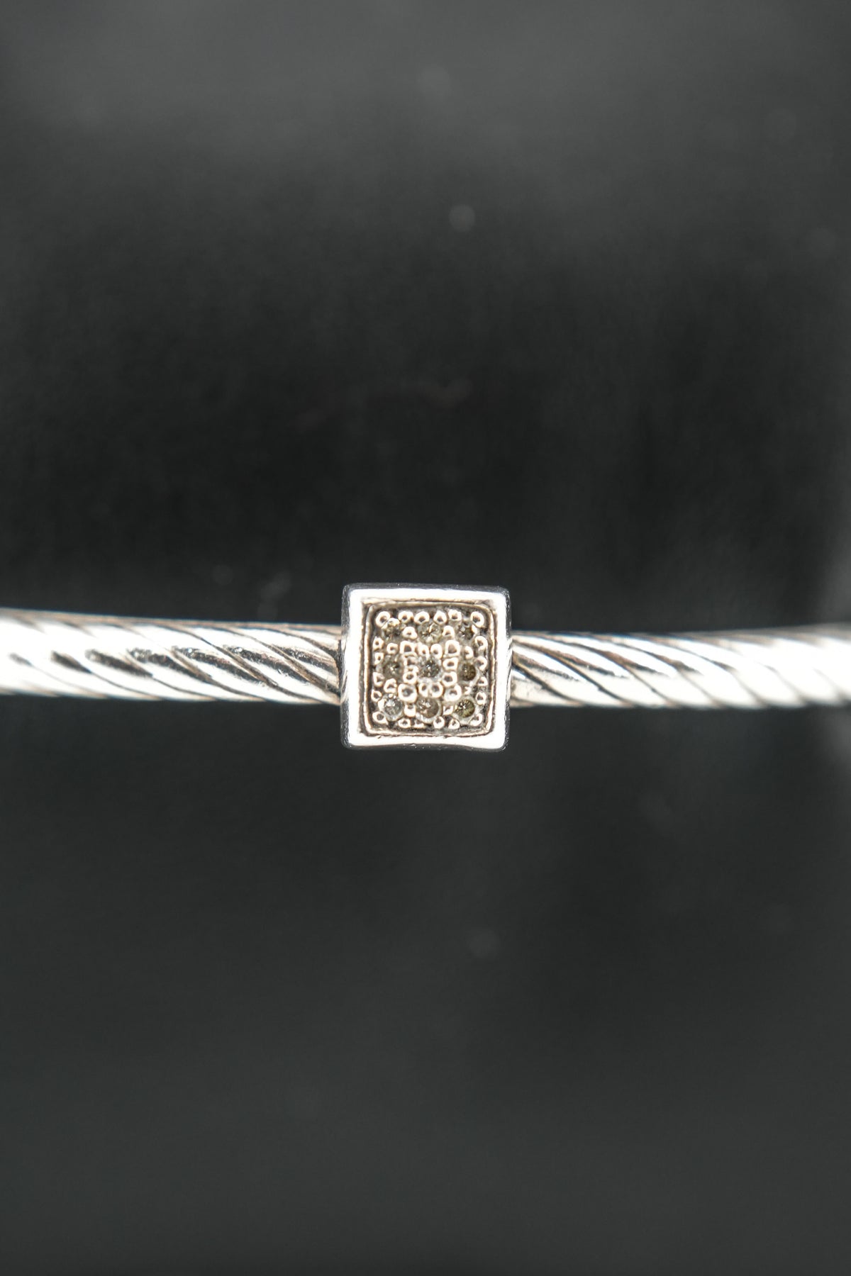 David Yurman sterling silver diamond square confetti bangle