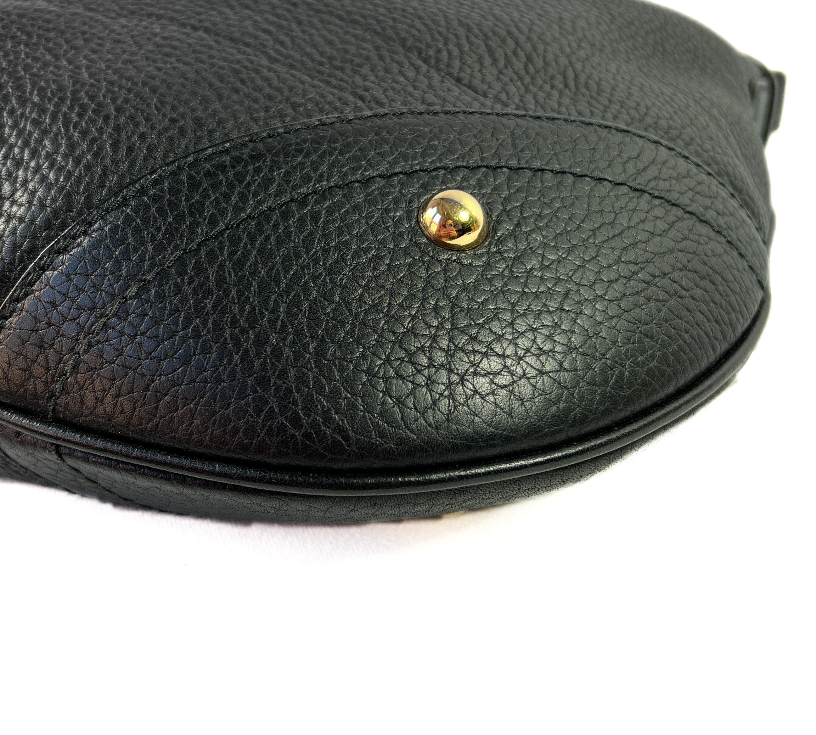 Dolce & Gabbana black leather shoulder hobo bag