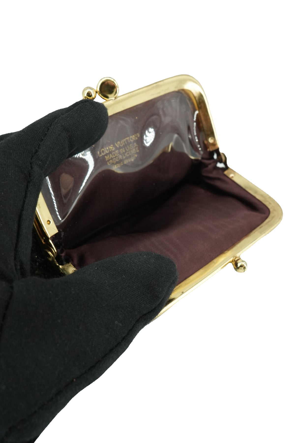 Louis Vuitton licensed monogram kisslock pouch vintage