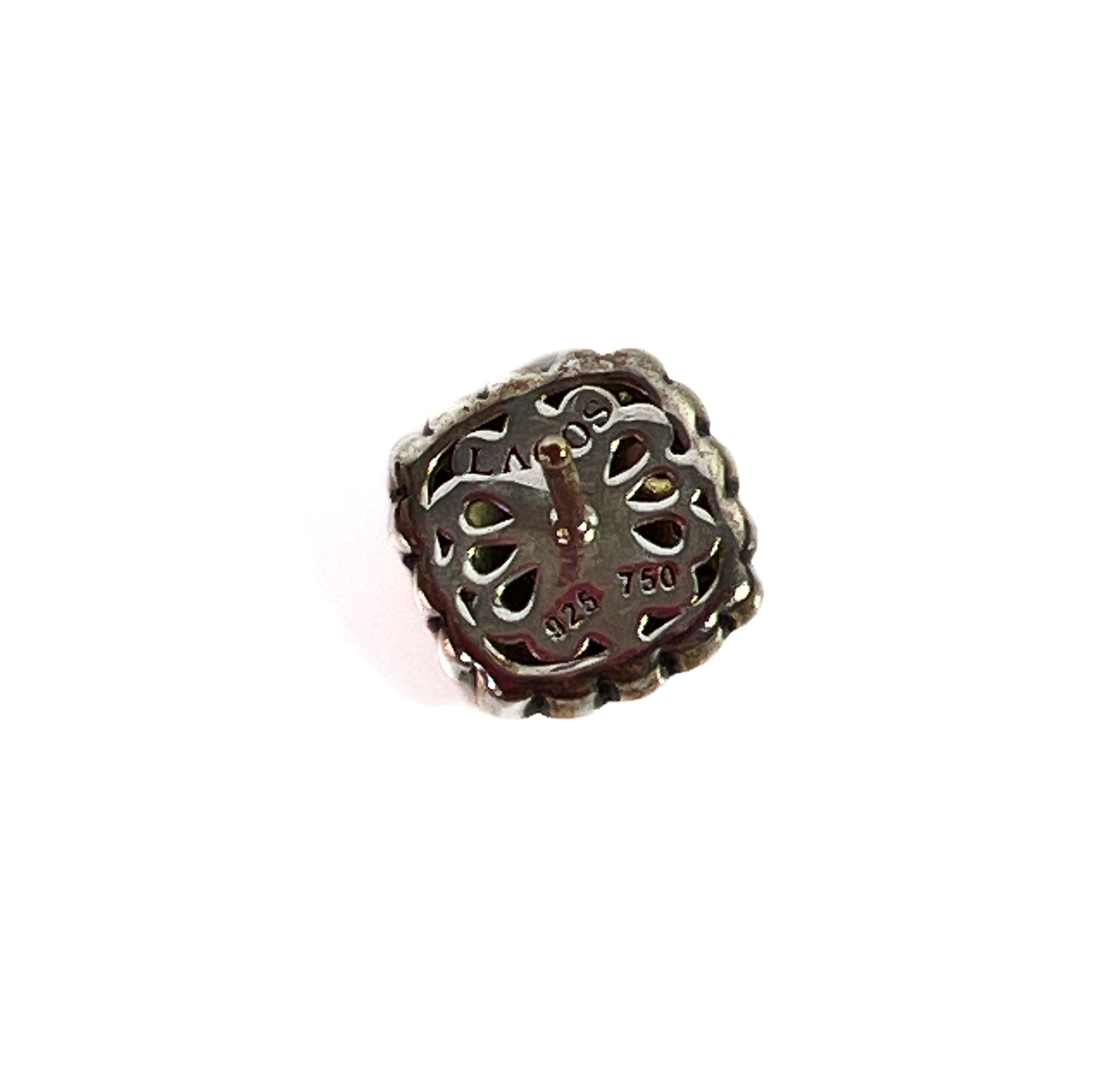 Lagos 18K yellow gold sterling diamond lux square stud earrings