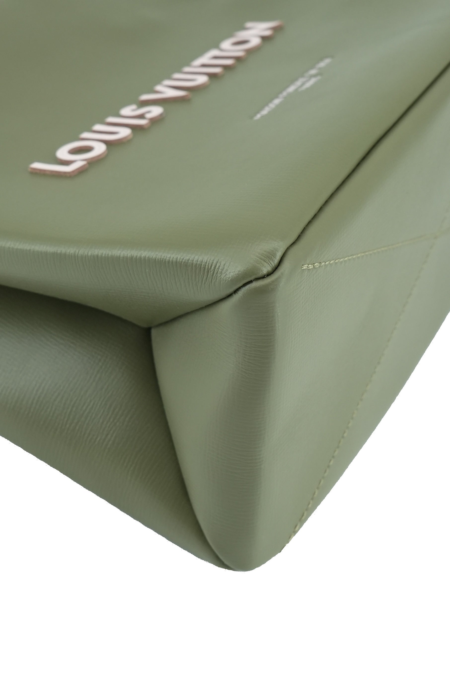 Louis Vuitton Calfskin Mini Shopper Tote Khaki Green NFC