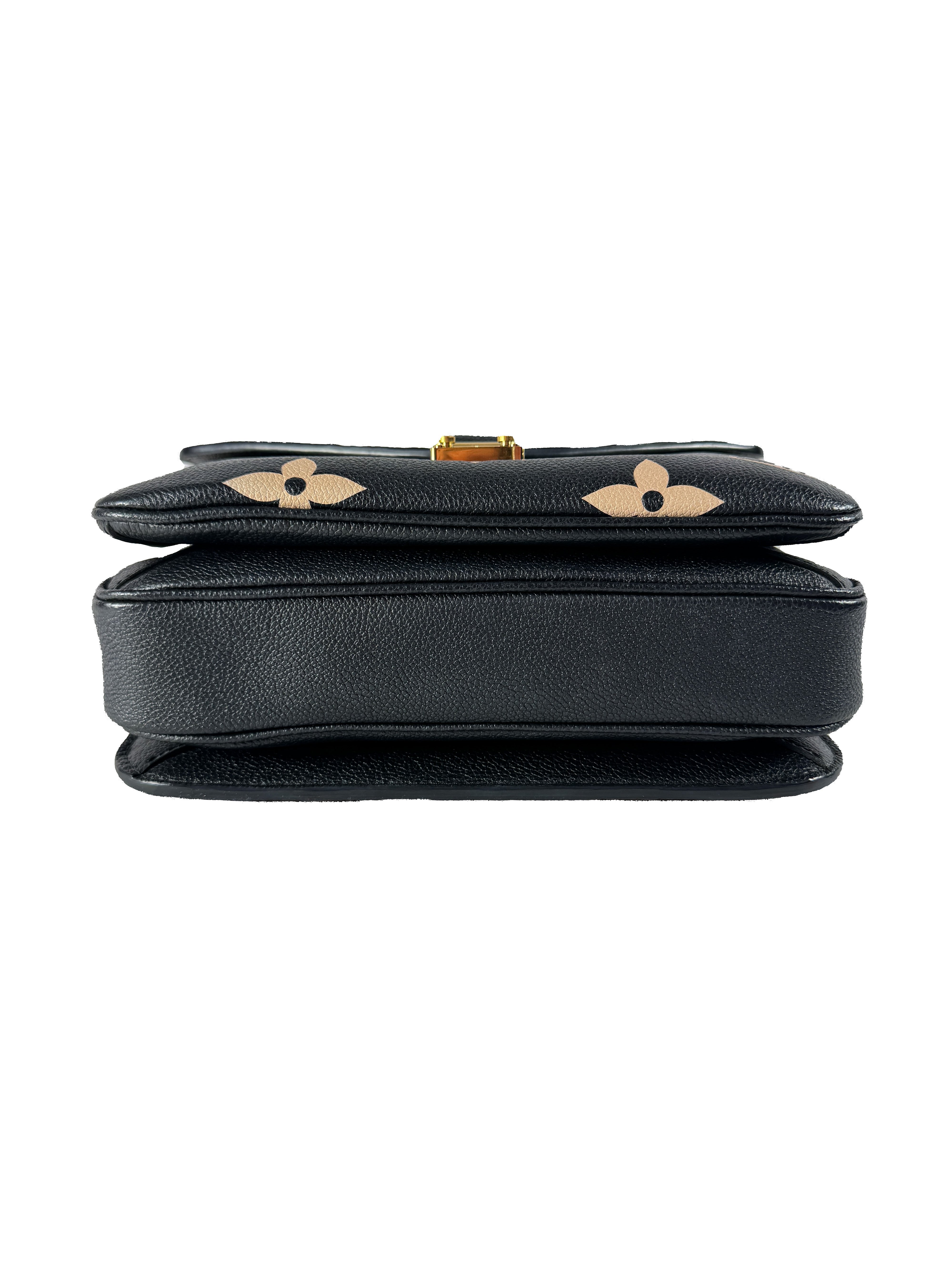 Louis Vuitton black bicolor empreinte giant monogram pochette metis DU5210
