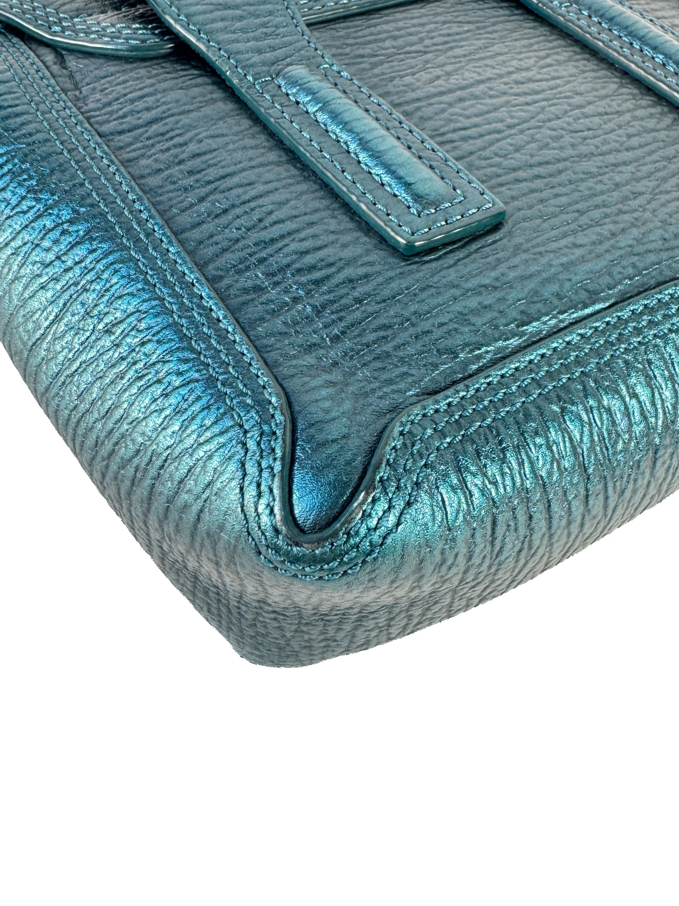 3.1 Phillip Lim teal metallic nano Pashli satchel
