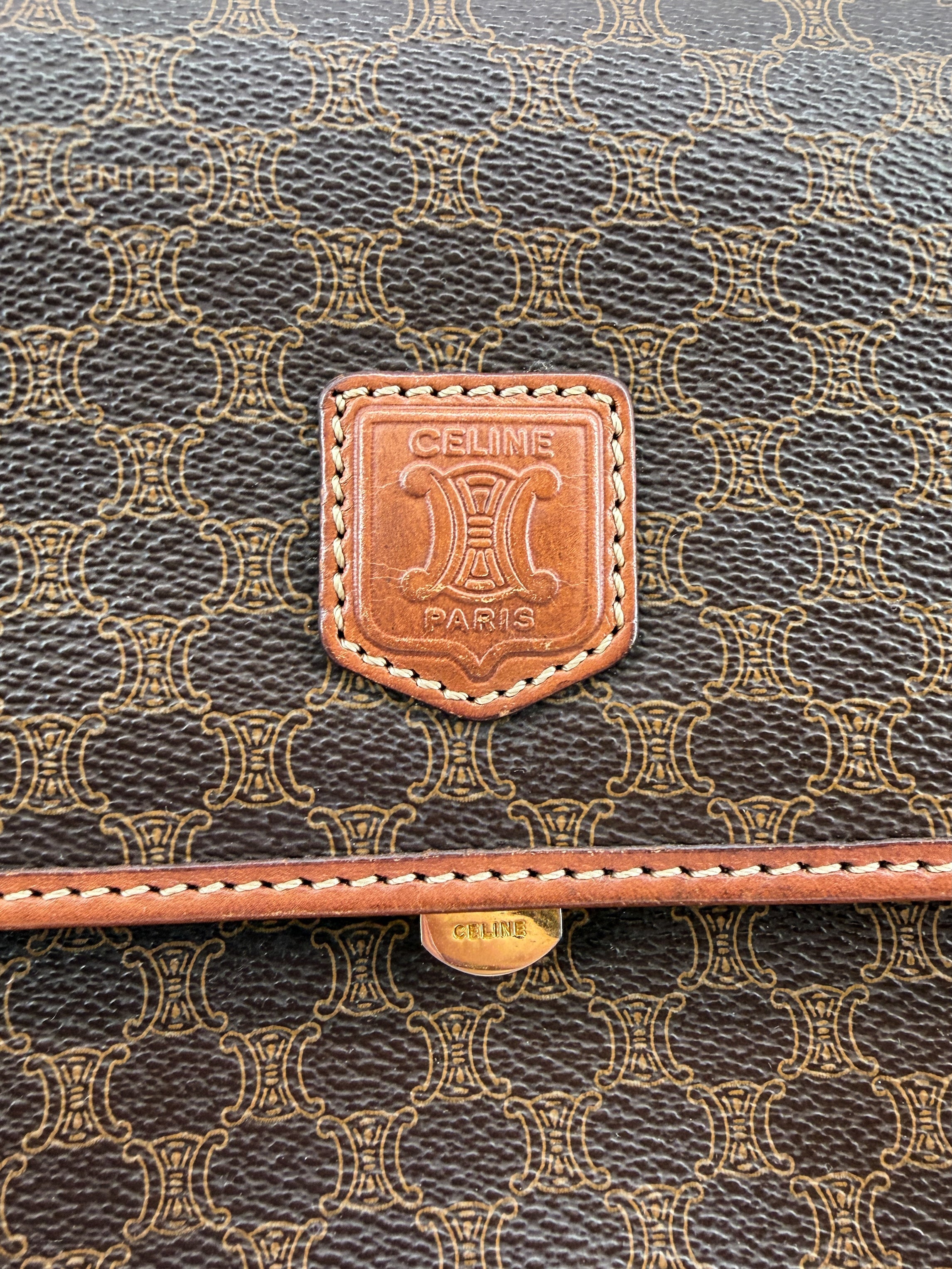 Celine vintage brown macadam wristlet M07