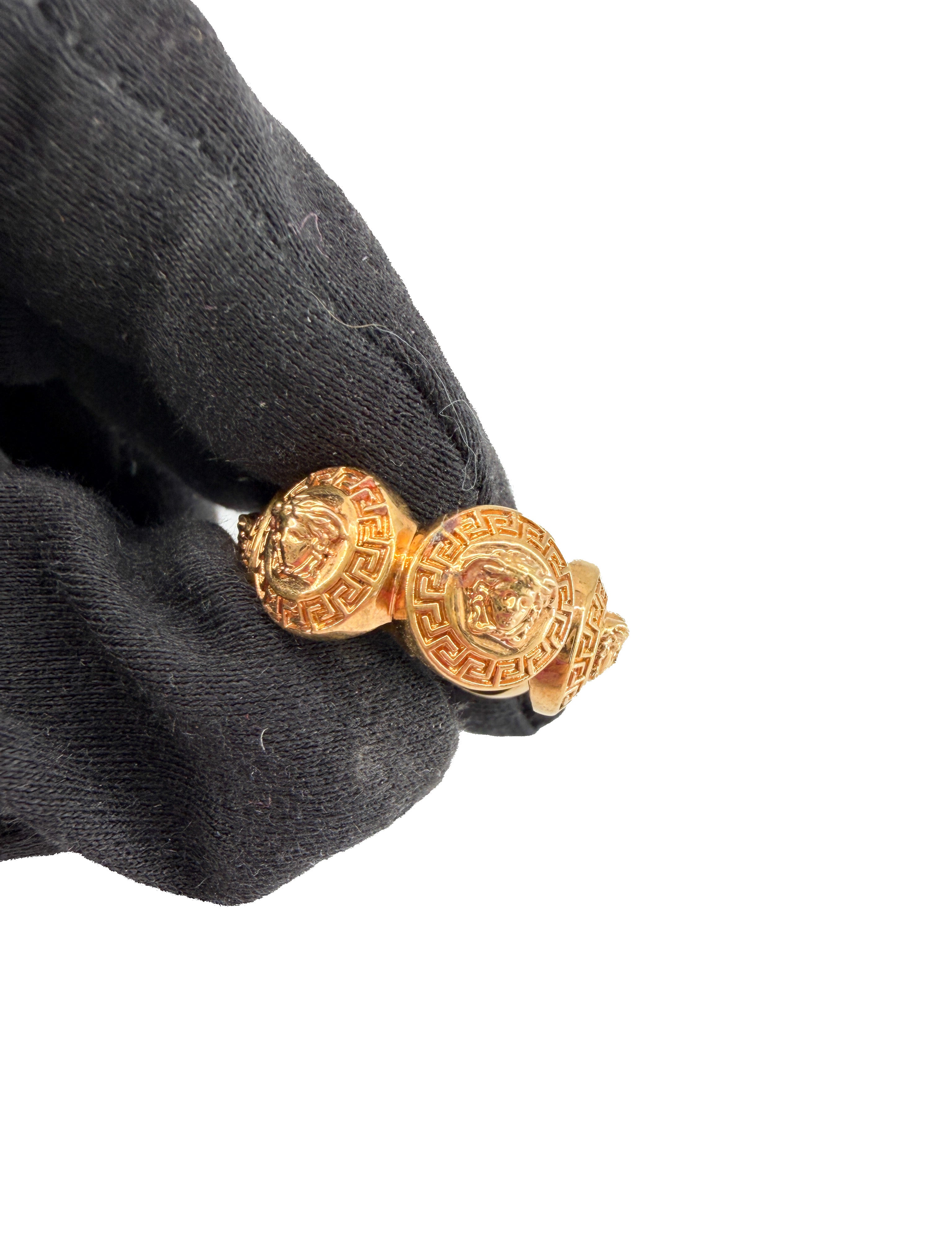 Versace gold tone Tribute Medusa ring