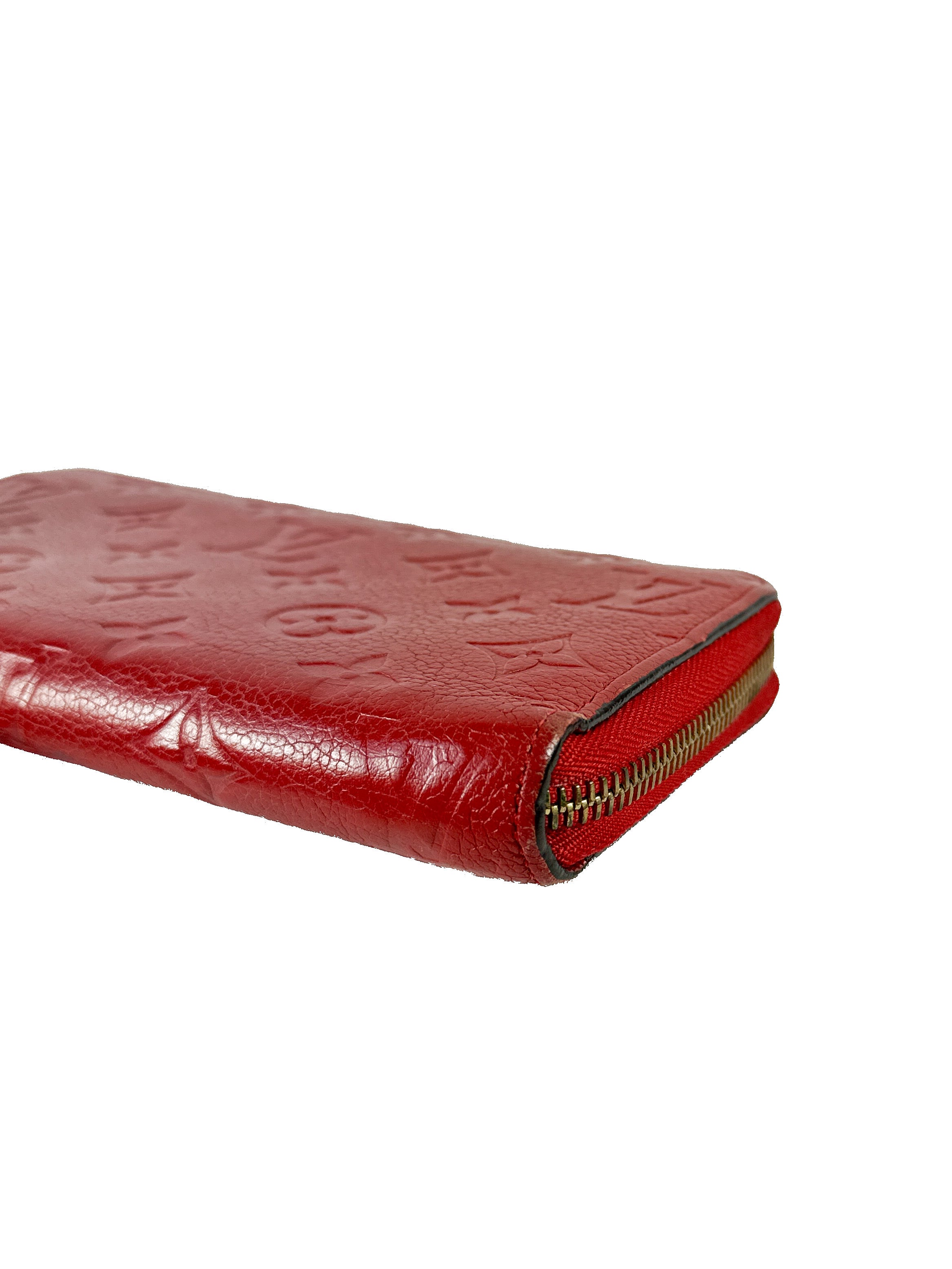 Louis Vuitton monogram red empreinte leather zippy wallet SP2117