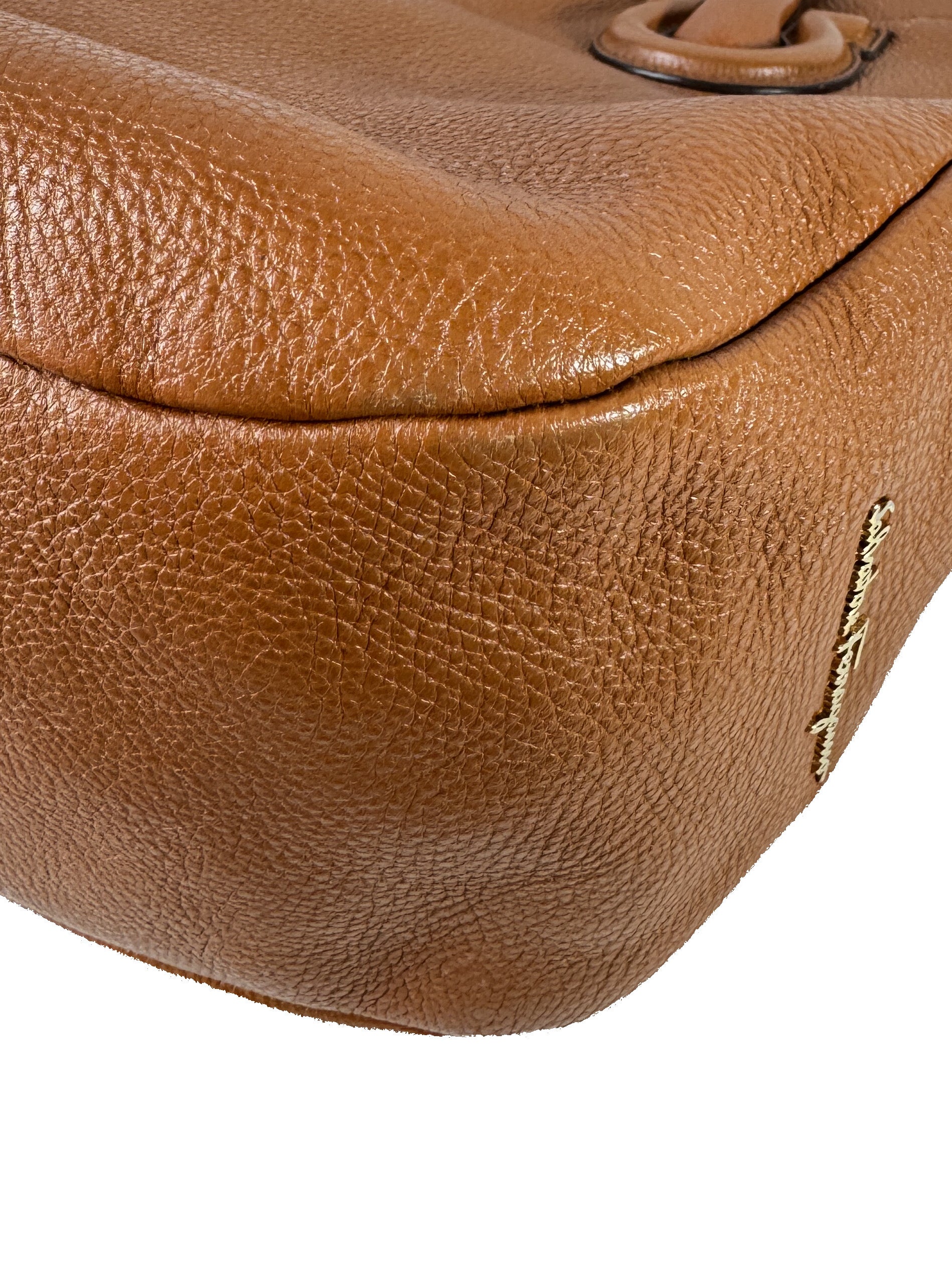 Ferragamo brown leather Gancini tote AU21D447